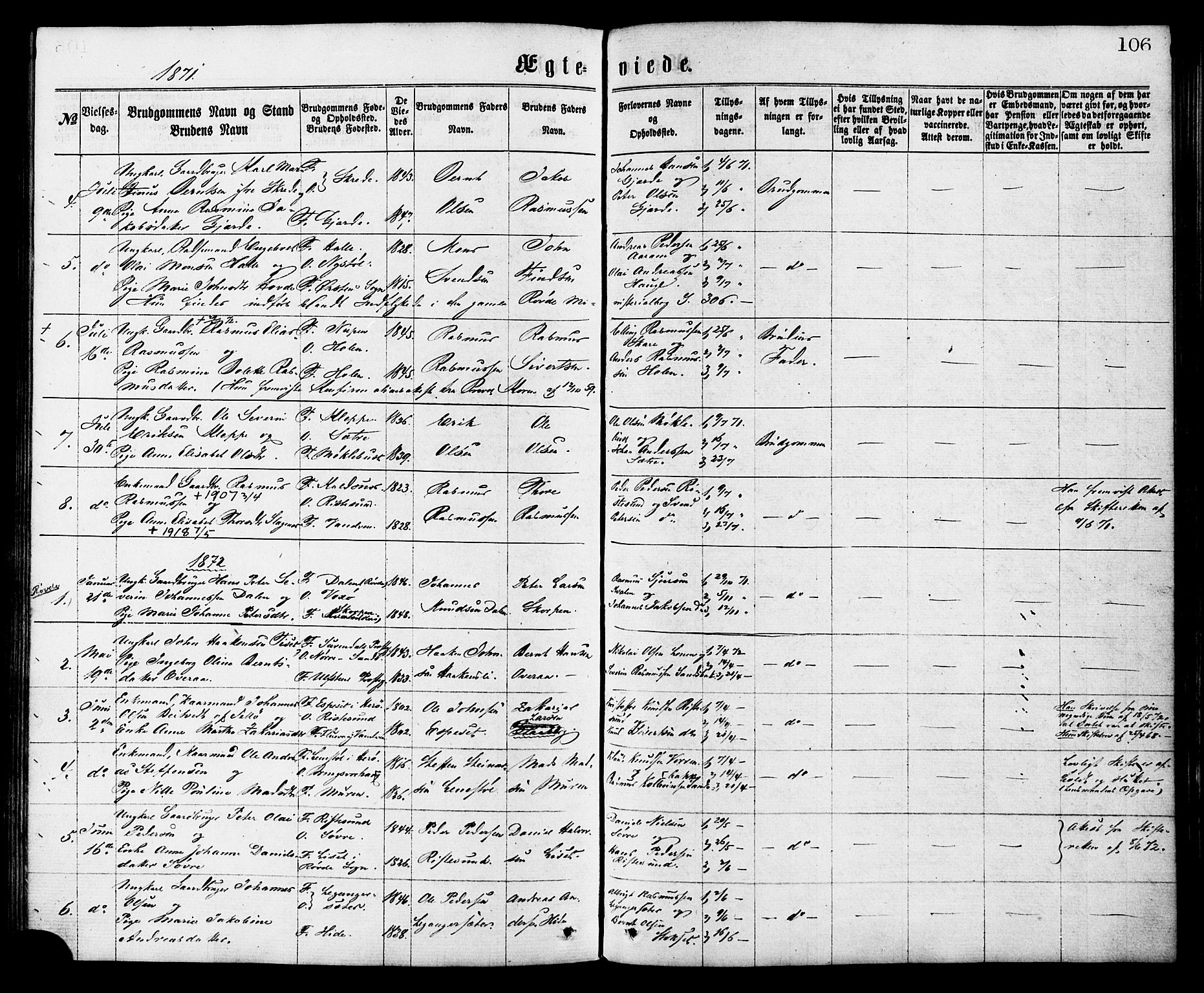 Ministerialprotokoller, klokkerbøker og fødselsregistre - Møre og Romsdal, AV/SAT-A-1454/503/L0035: Ministerialbok nr. 503A03, 1865-1884, s. 106