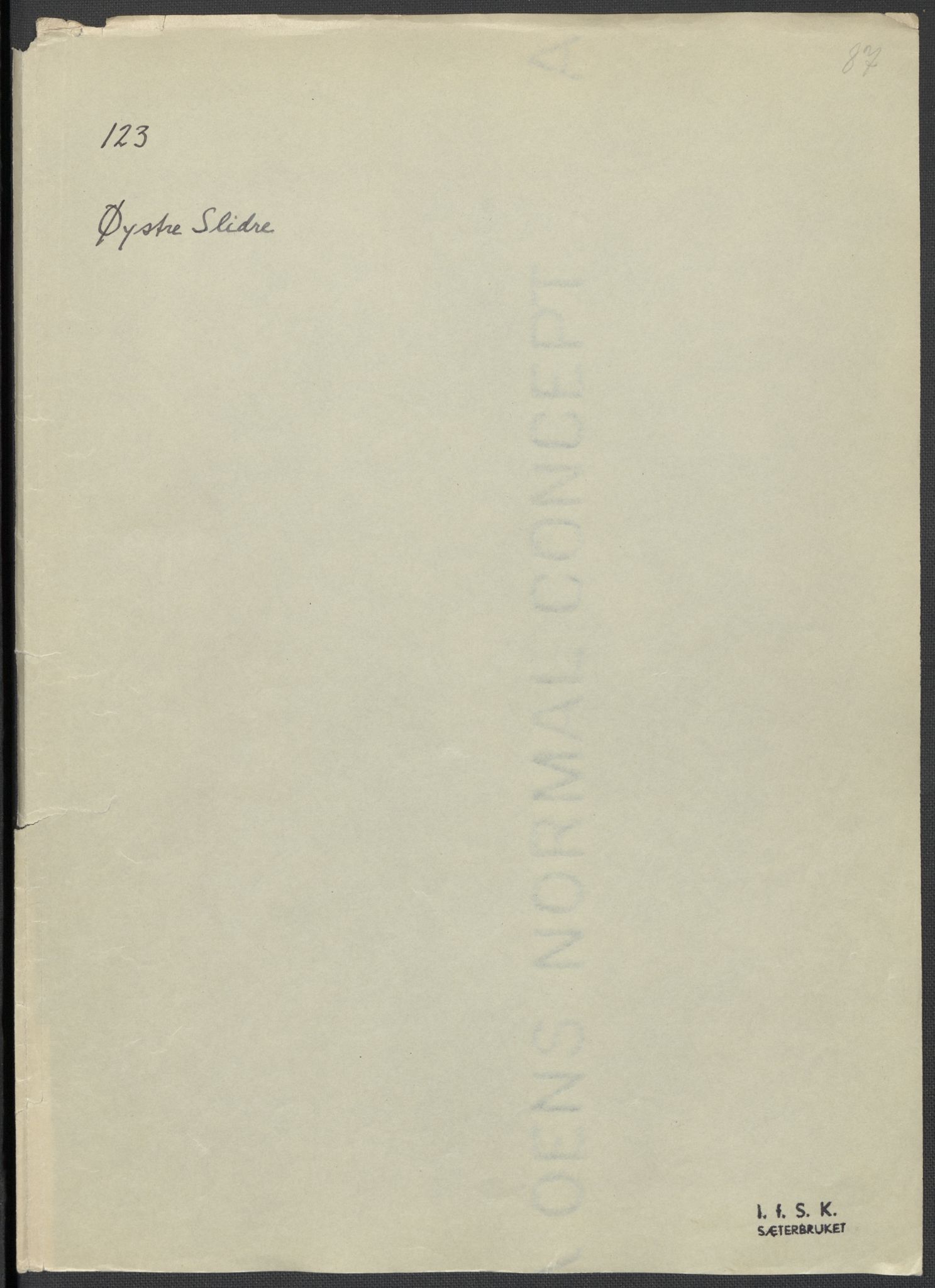 Instituttet for sammenlignende kulturforskning, RA/PA-0424/F/Fc/L0005/0002: Eske B5: / Oppland (perm XI), 1934-1935, s. 87