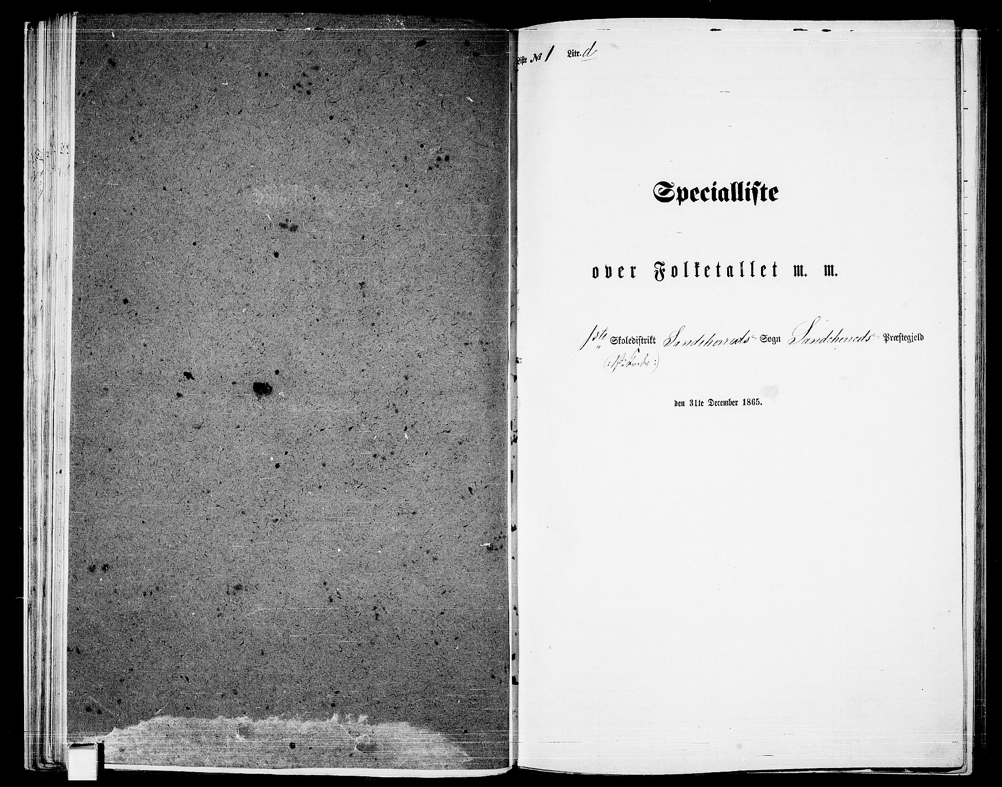 RA, Folketelling 1865 for 0724L Sandeherred prestegjeld, Sandeherred sokn, 1865, s. 48