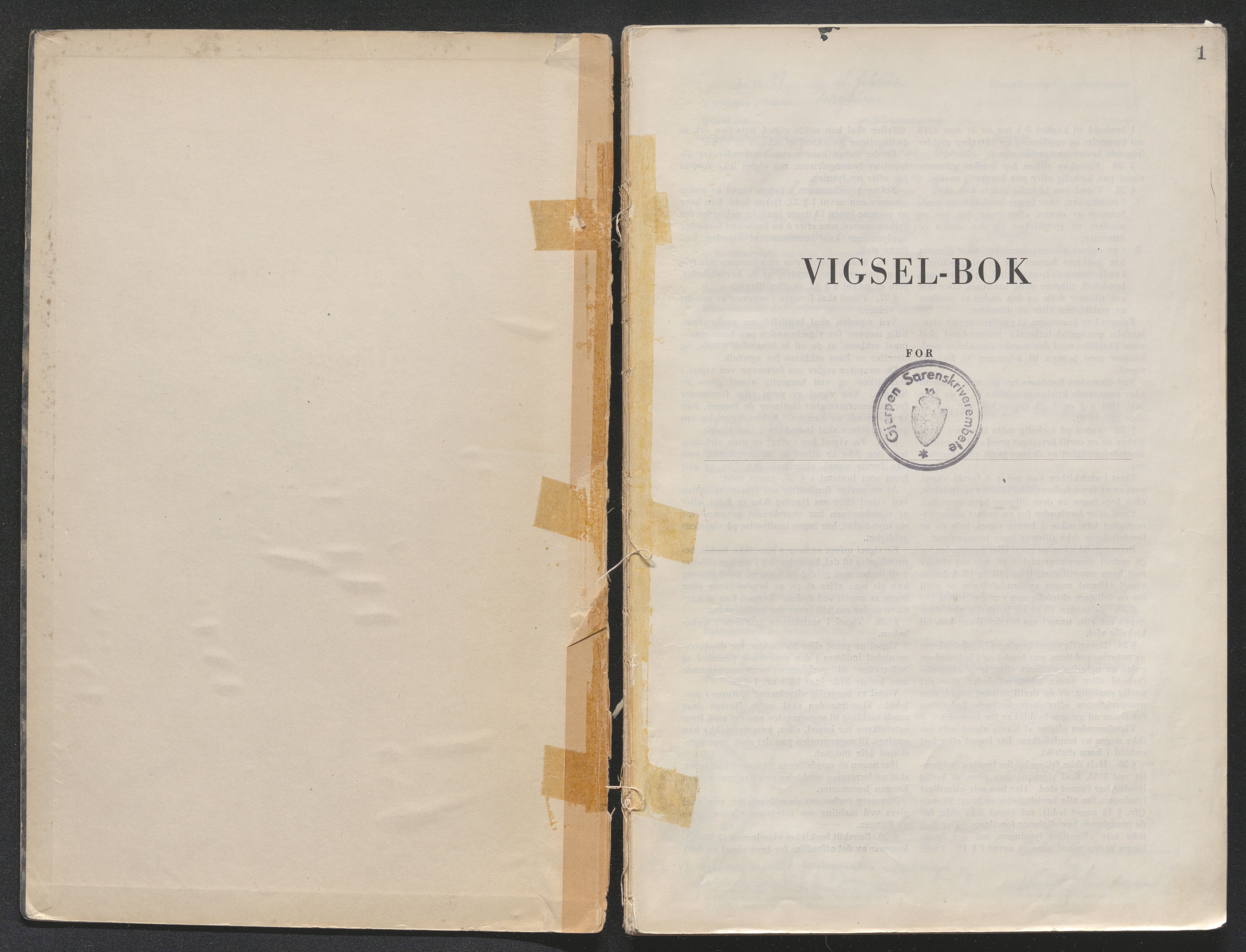 Gjerpen sorenskriveri, SAKO/A-216/L/Lb/L0002: Vigselsprotokoll, 1948-1969, s. 1