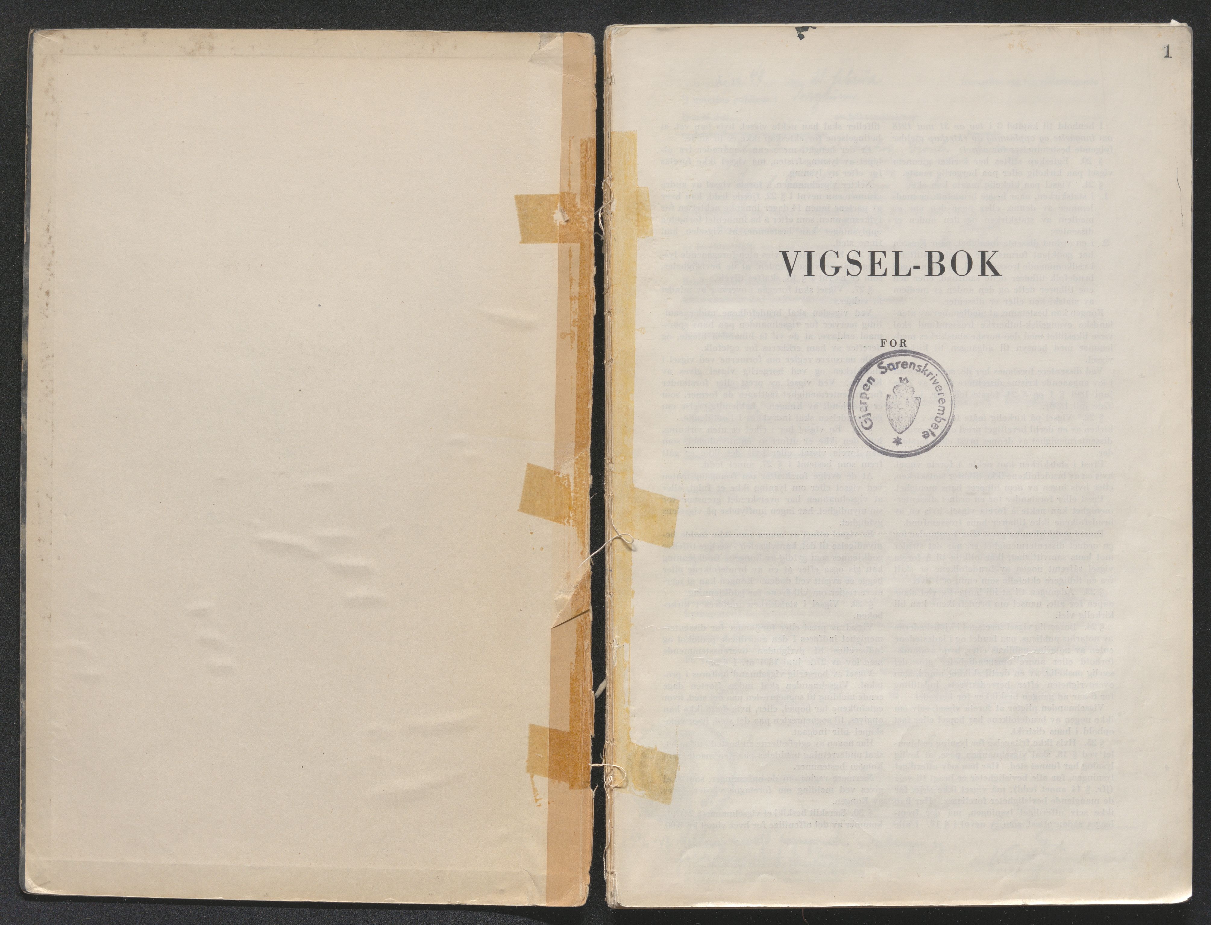 Gjerpen sorenskriveri, AV/SAKO-A-216/L/Lb/L0002: Vigselsprotokoll, 1948-1969, s. 1