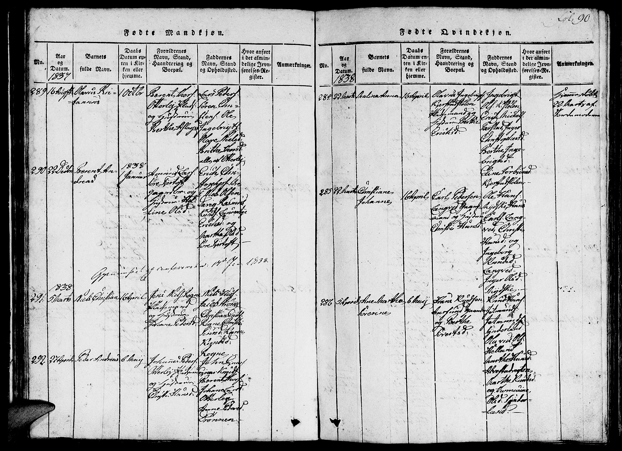 Ministerialprotokoller, klokkerbøker og fødselsregistre - Møre og Romsdal, AV/SAT-A-1454/536/L0506: Klokkerbok nr. 536C01, 1818-1859, s. 90