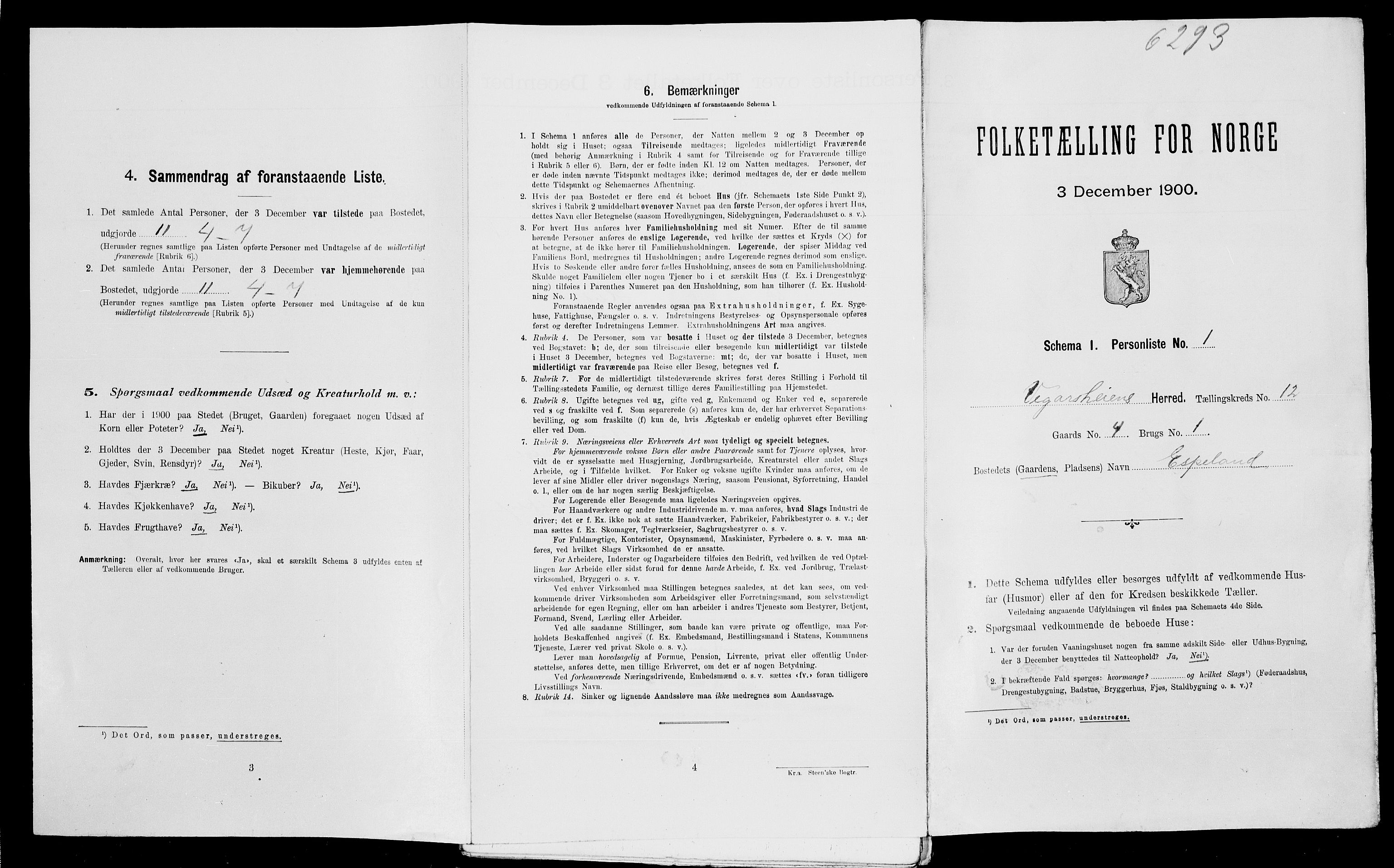 SAK, Folketelling 1900 for 0912 Vegårshei herred, 1900, s. 613