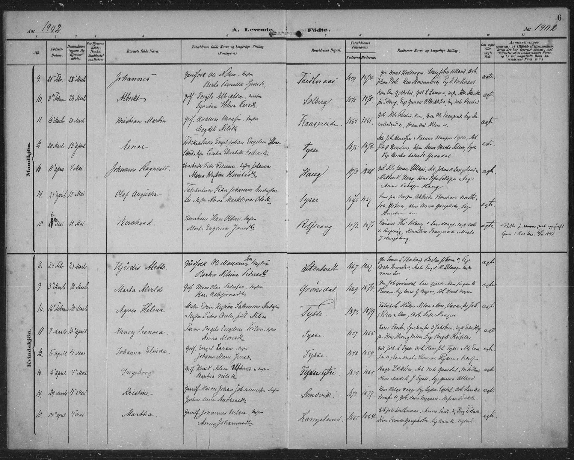 Samnanger Sokneprestembete, AV/SAB-A-77501/H/Haa: Ministerialbok nr. A 2, 1902-1918, s. 6