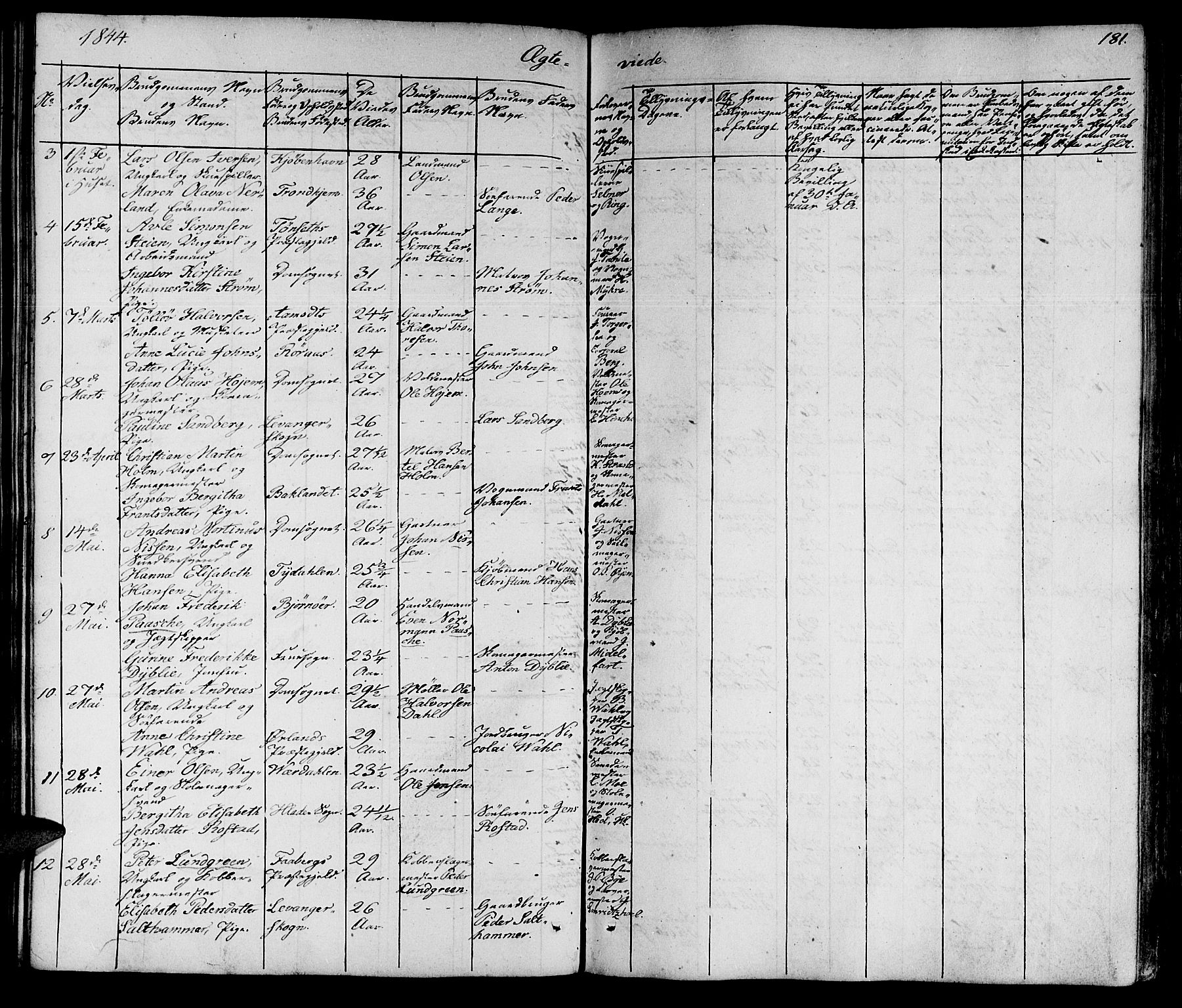 Ministerialprotokoller, klokkerbøker og fødselsregistre - Sør-Trøndelag, SAT/A-1456/602/L0136: Klokkerbok nr. 602C04, 1833-1845, s. 181