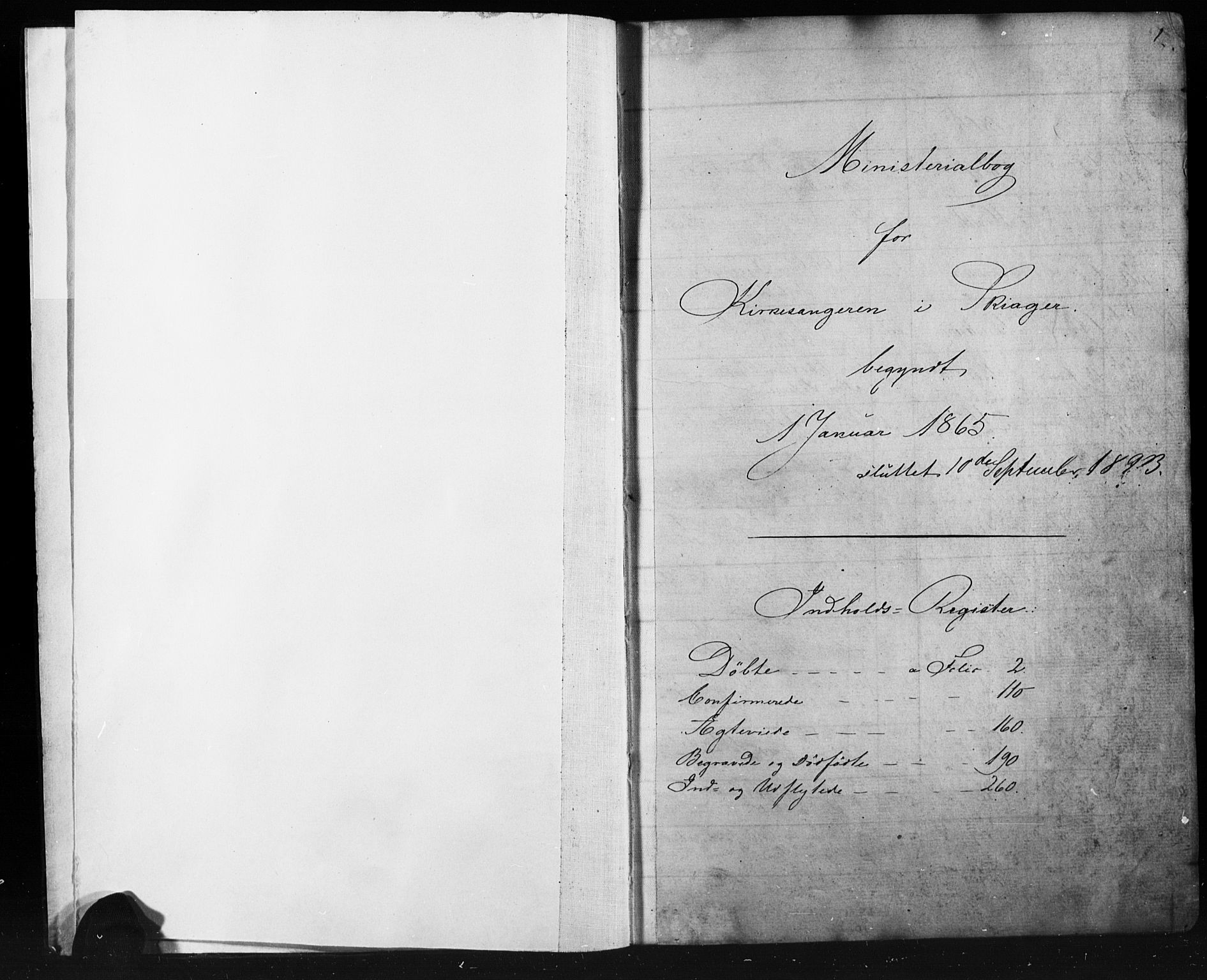 Skjåk prestekontor, AV/SAH-PREST-072/H/Ha/Hab/L0001: Klokkerbok nr. 1, 1865-1893, s. 1
