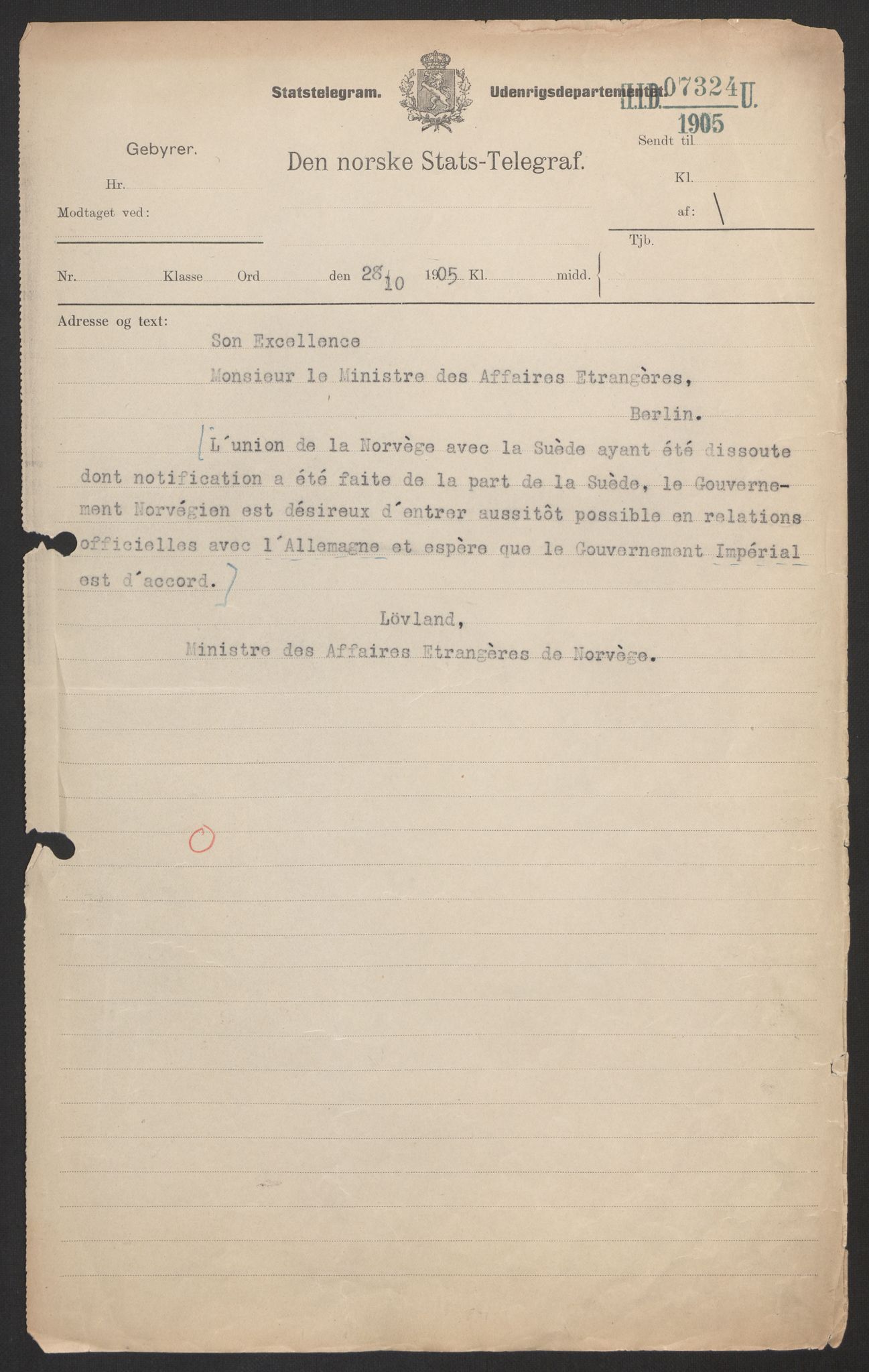 Utenriksdepartementet, AV/RA-S-2259, 1905-1930, s. 6