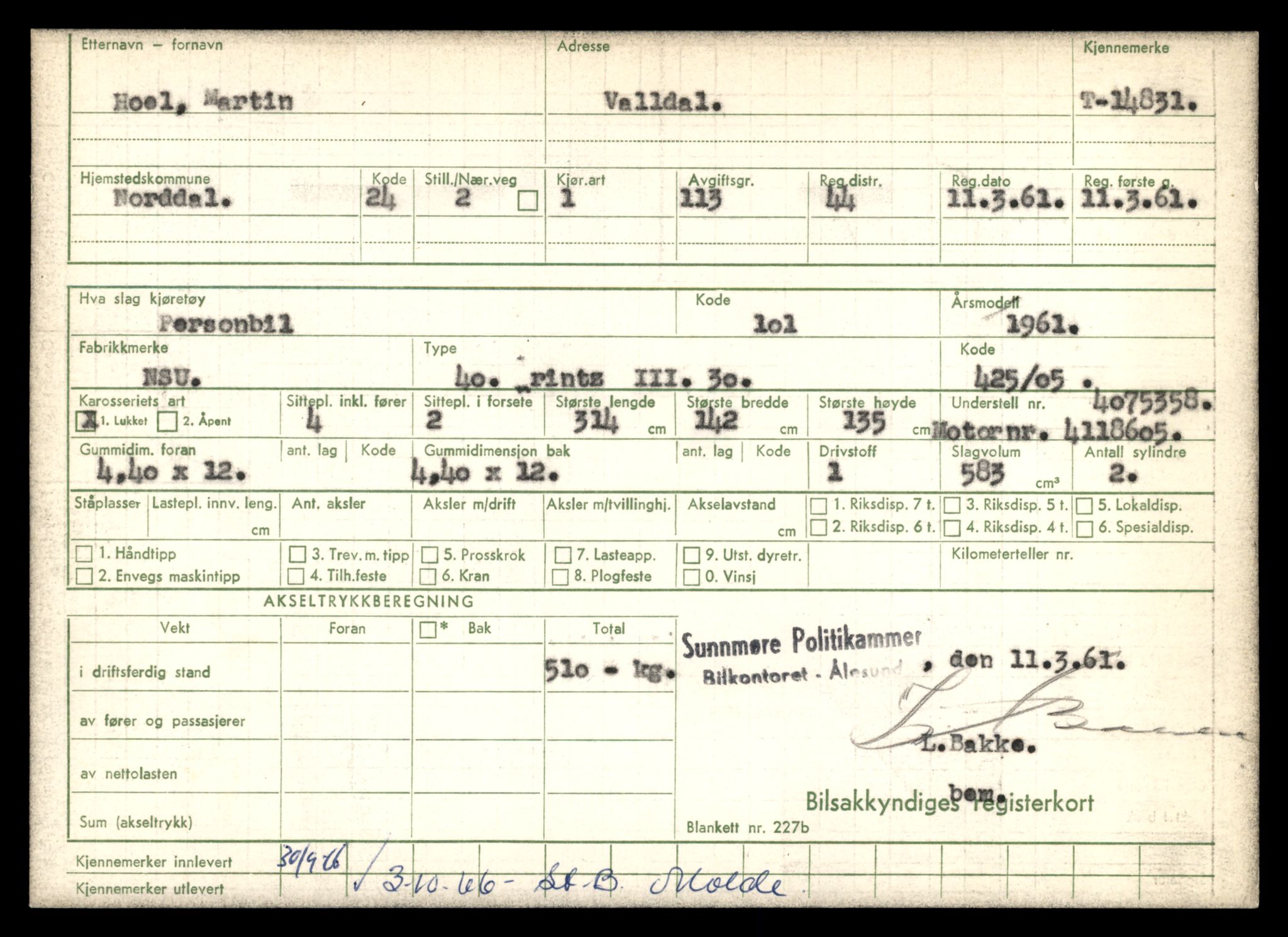 Møre og Romsdal vegkontor - Ålesund trafikkstasjon, AV/SAT-A-4099/F/Fe/L0048: Registreringskort for kjøretøy T 14721 - T 14863, 1927-1998, s. 2517