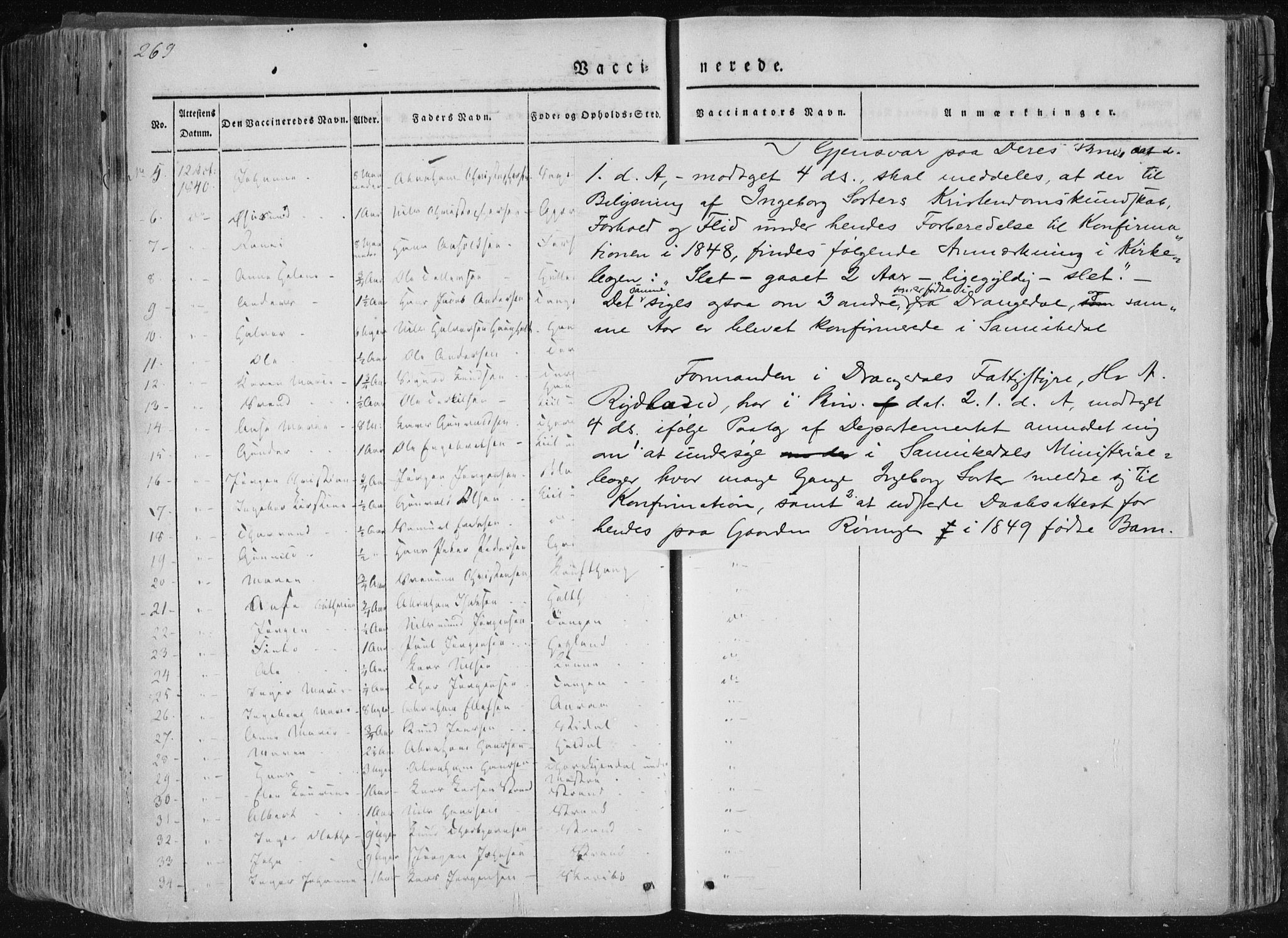 Sannidal kirkebøker, AV/SAKO-A-296/F/Fa/L0007: Ministerialbok nr. 7, 1831-1854, s. 269