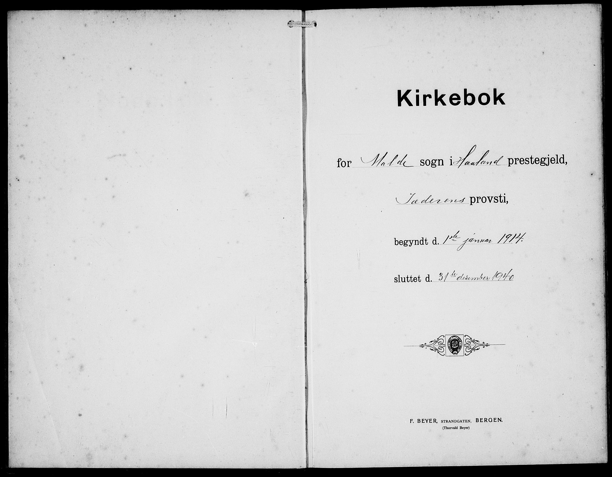 Håland sokneprestkontor, SAST/A-101802/002/A/L0001: Klokkerbok nr. B 6, 1914-1940