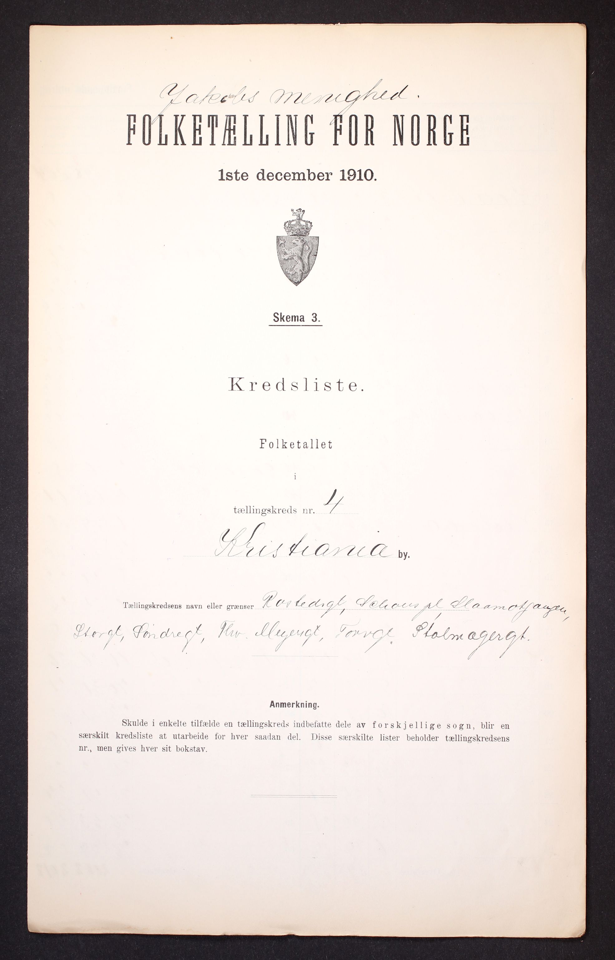 RA, Folketelling 1910 for 0301 Kristiania kjøpstad, 1910, s. 438