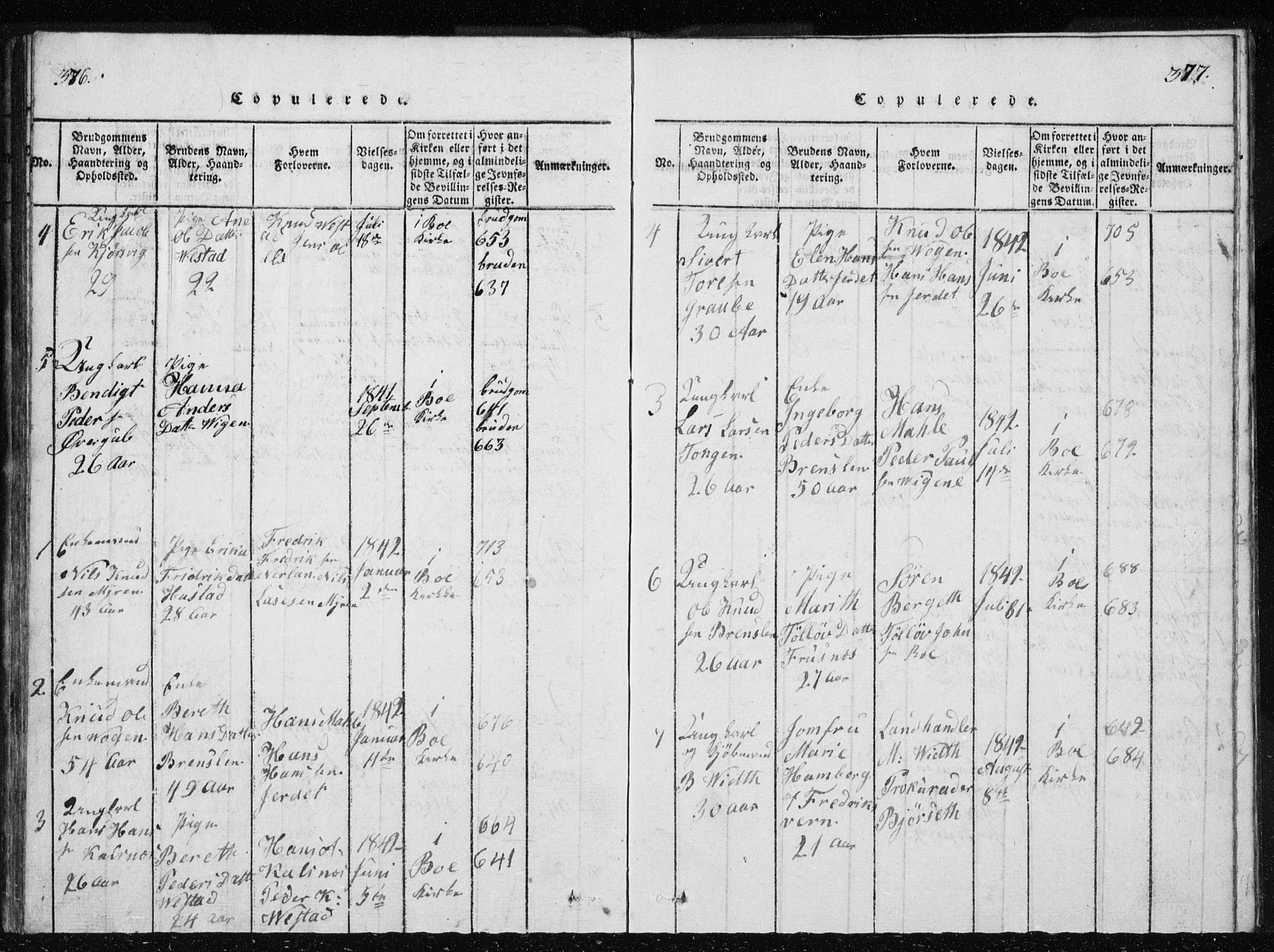 Ministerialprotokoller, klokkerbøker og fødselsregistre - Møre og Romsdal, AV/SAT-A-1454/566/L0772: Klokkerbok nr. 566C01, 1818-1845, s. 376-377