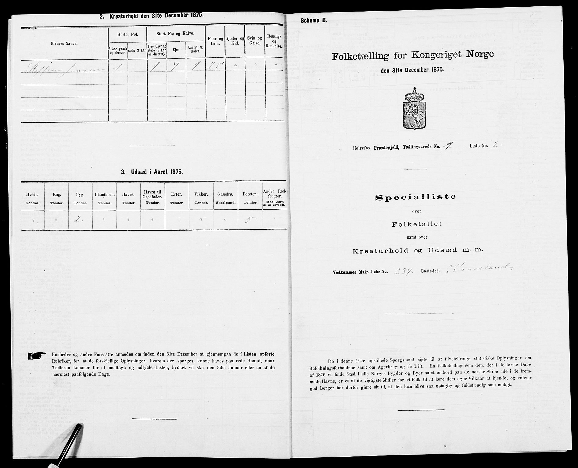 SAK, Folketelling 1875 for 0933P Herefoss prestegjeld, 1875, s. 21