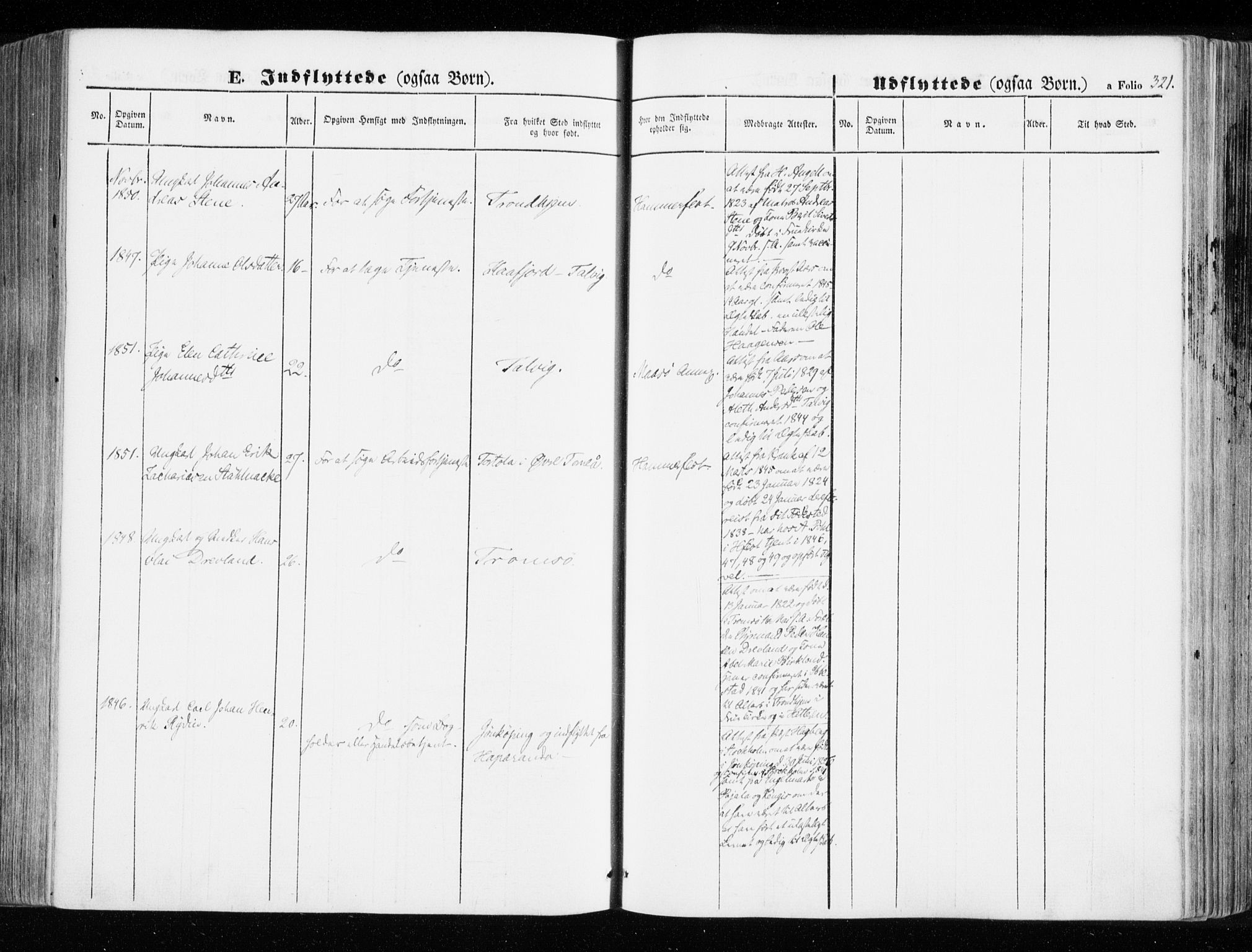 Hammerfest sokneprestkontor, AV/SATØ-S-1347/H/Ha/L0004.kirke: Ministerialbok nr. 4, 1843-1856, s. 321