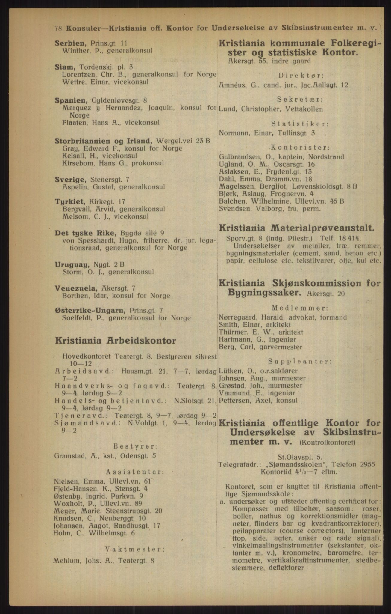 Kristiania/Oslo adressebok, PUBL/-, 1915, s. 78