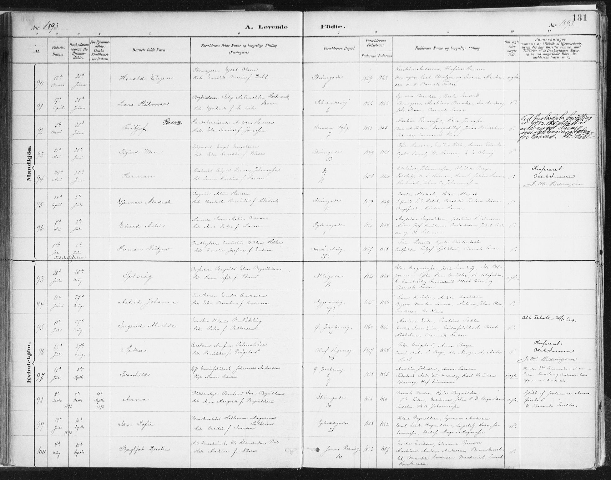 Johanneskirken sokneprestembete, AV/SAB-A-76001/H/Haa/L0001: Ministerialbok nr. A 1, 1885-1900, s. 131
