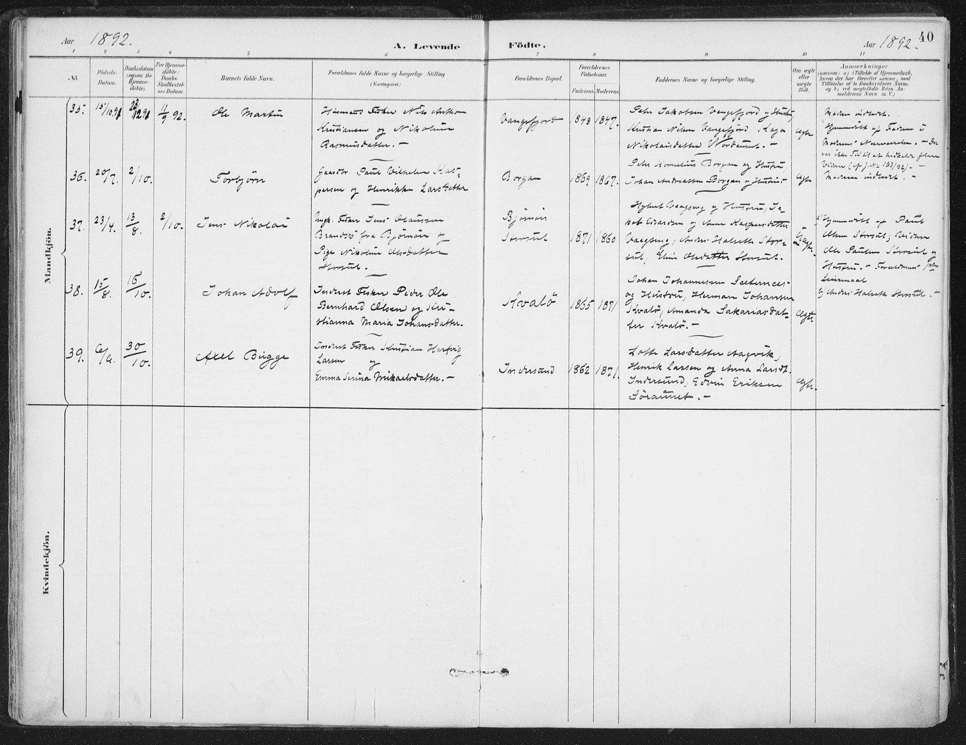 Ministerialprotokoller, klokkerbøker og fødselsregistre - Nord-Trøndelag, AV/SAT-A-1458/786/L0687: Ministerialbok nr. 786A03, 1888-1898, s. 40