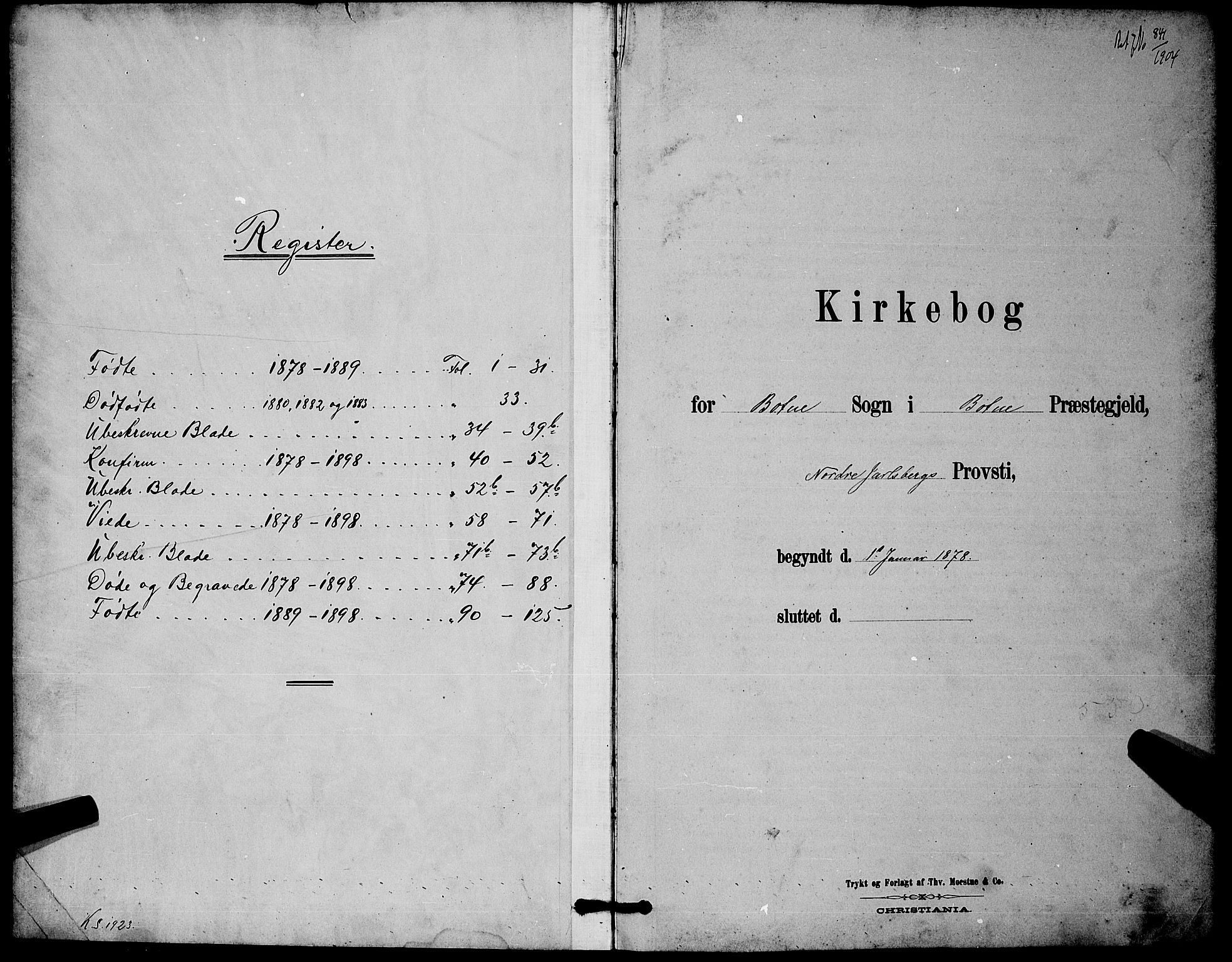 Botne kirkebøker, SAKO/A-340/G/Ga/L0003: Klokkerbok nr. I 3, 1878-1898