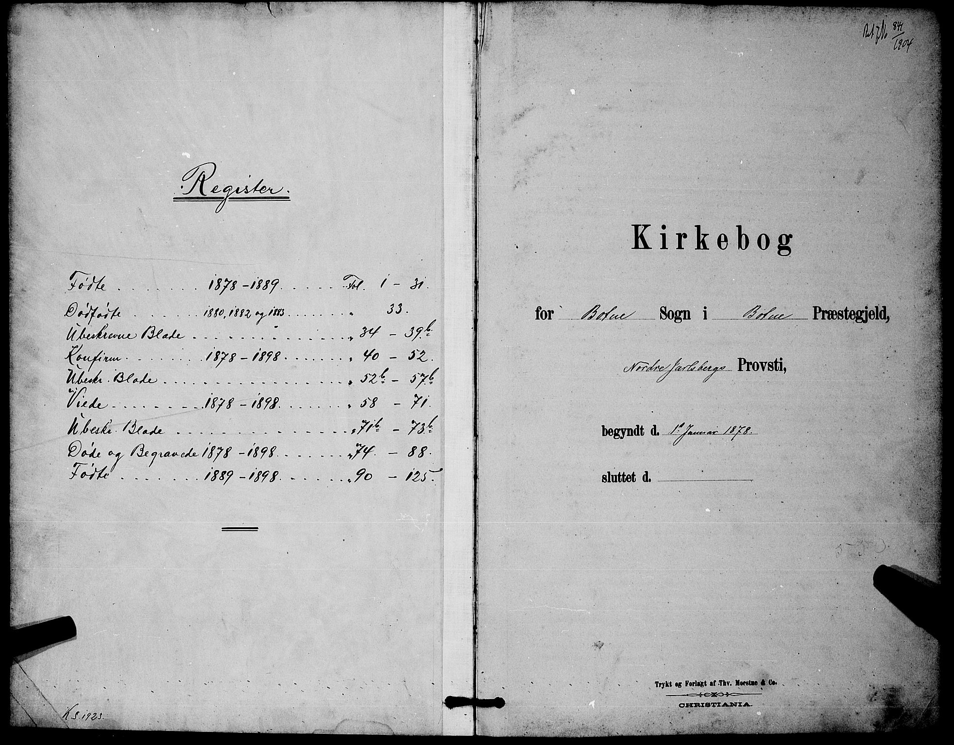 Botne kirkebøker, AV/SAKO-A-340/G/Ga/L0003: Klokkerbok nr. I 3, 1878-1898