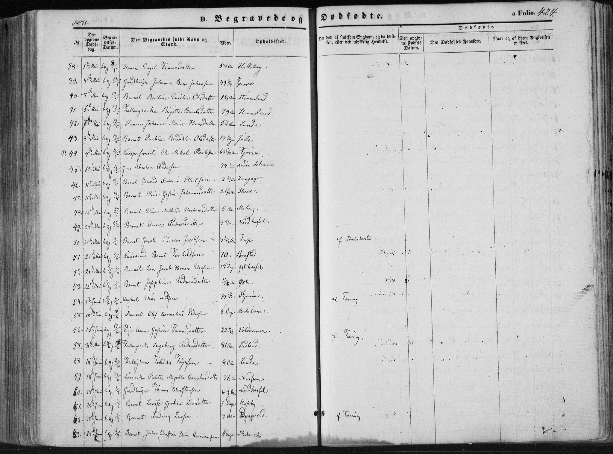 Lista sokneprestkontor, AV/SAK-1111-0027/F/Fa/L0011: Ministerialbok nr. A 11, 1861-1878, s. 424