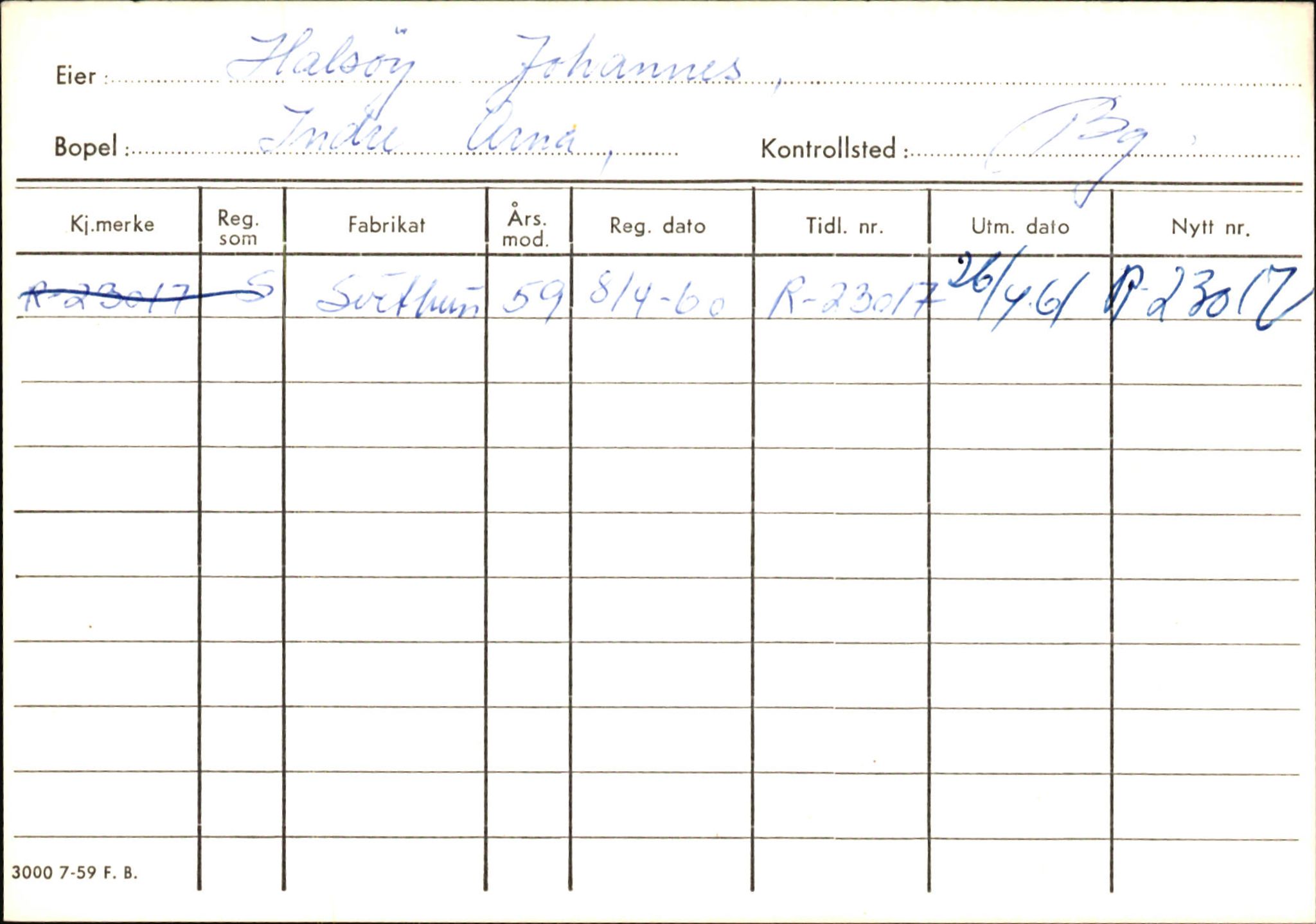 Statens vegvesen, Hordaland vegkontor, AV/SAB-A-5201/2/Ha/L0018: R-eierkort H, 1920-1971, s. 309