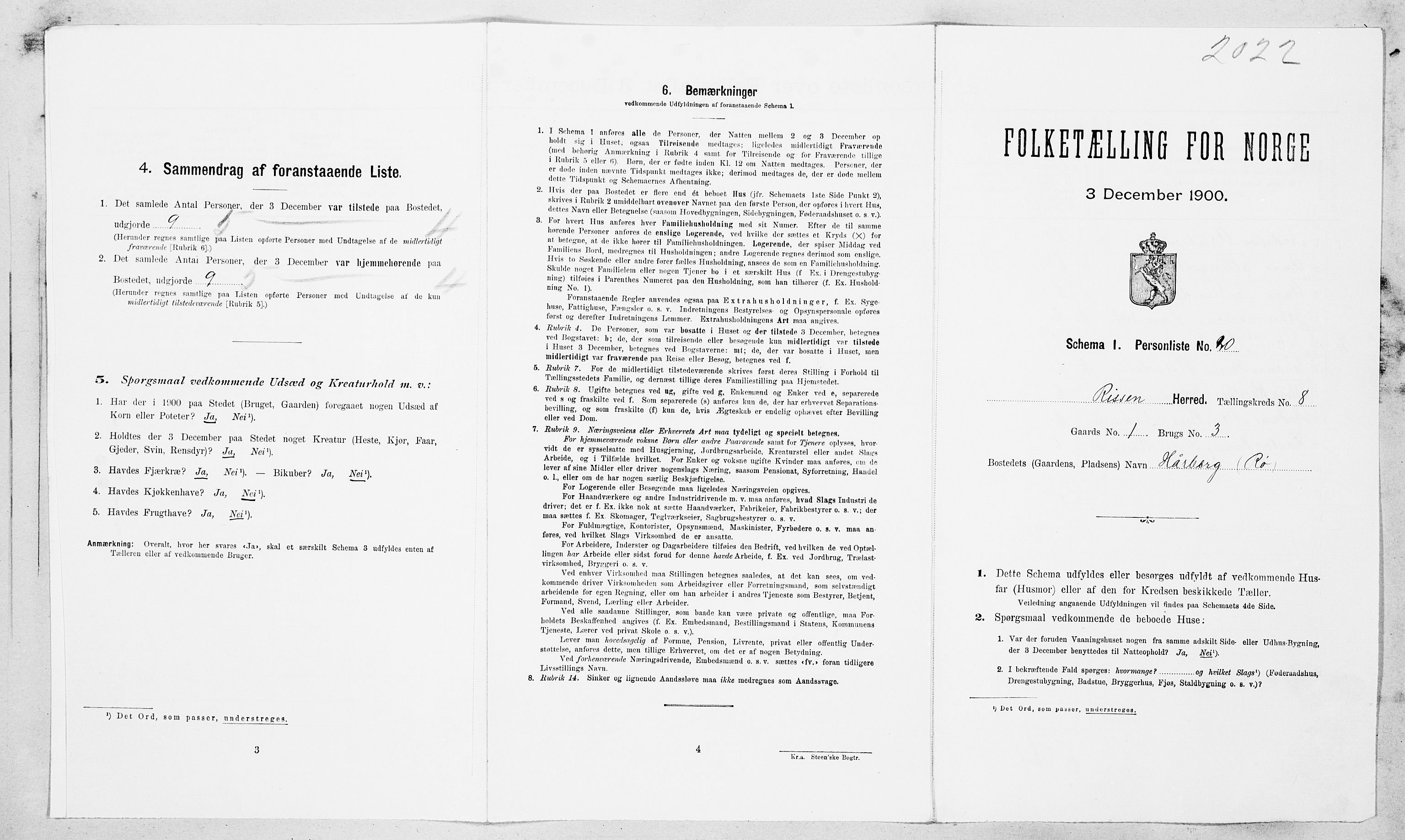 SAT, Folketelling 1900 for 1624 Rissa herred, 1900, s. 889