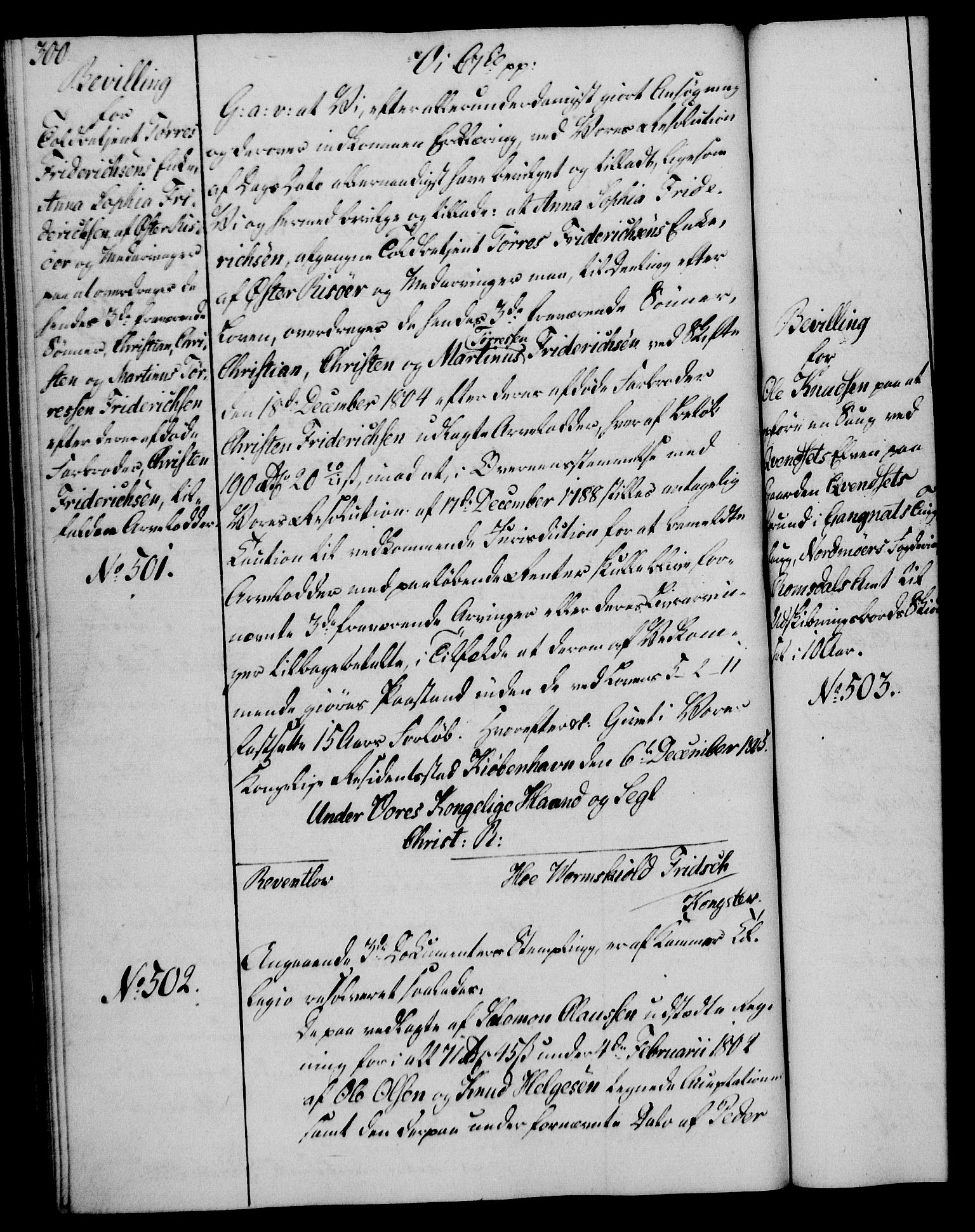 Rentekammeret, Kammerkanselliet, AV/RA-EA-3111/G/Gg/Gga/L0018: Norsk ekspedisjonsprotokoll med register (merket RK 53.18), 1804-1806, s. 300