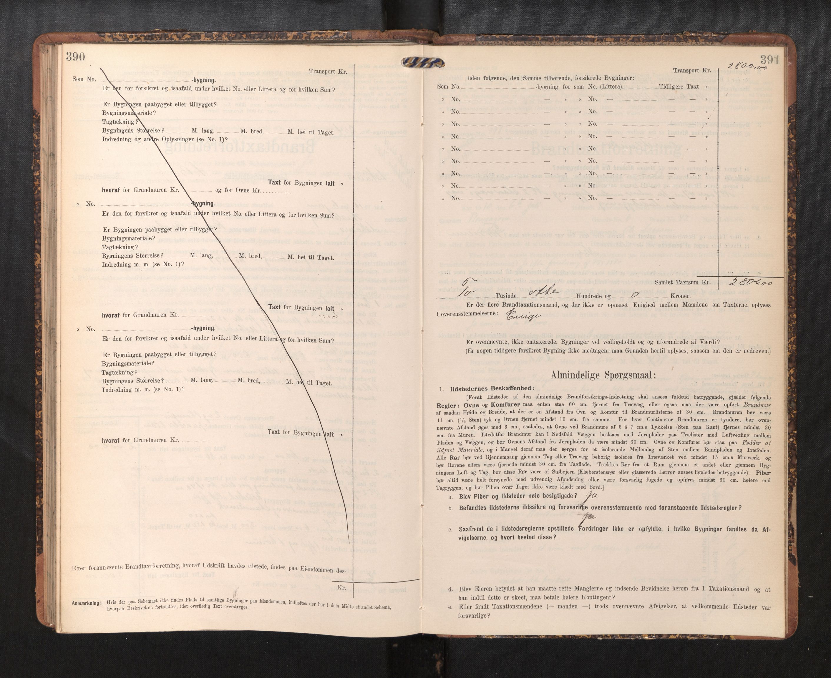 Lensmannen i Askøy, AV/SAB-A-31001/0012/L0005: Branntakstprotokoll, skjematakst, 1907-1915, s. 390-391