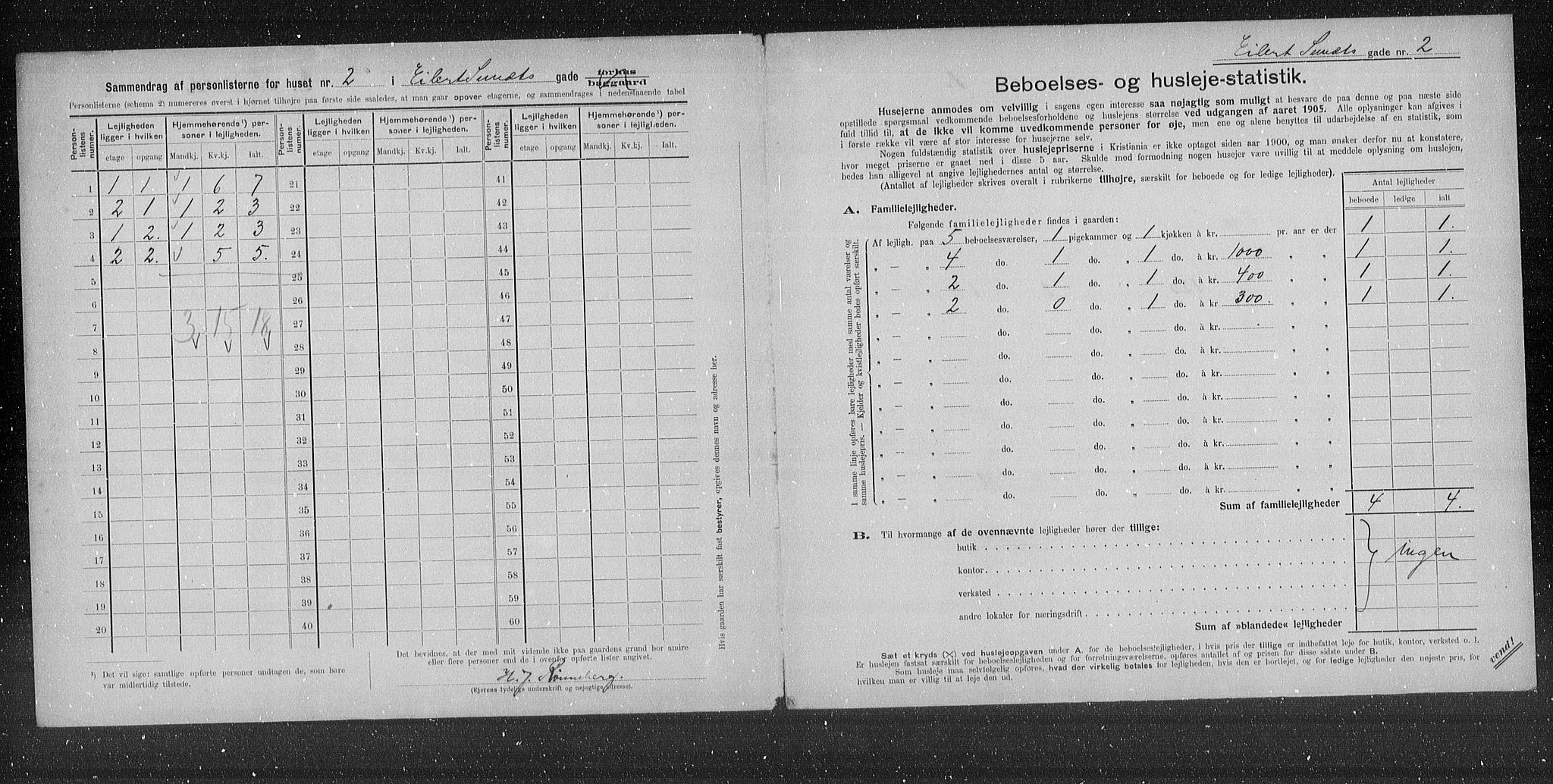 OBA, Kommunal folketelling 31.12.1905 for Kristiania kjøpstad, 1905, s. 9798