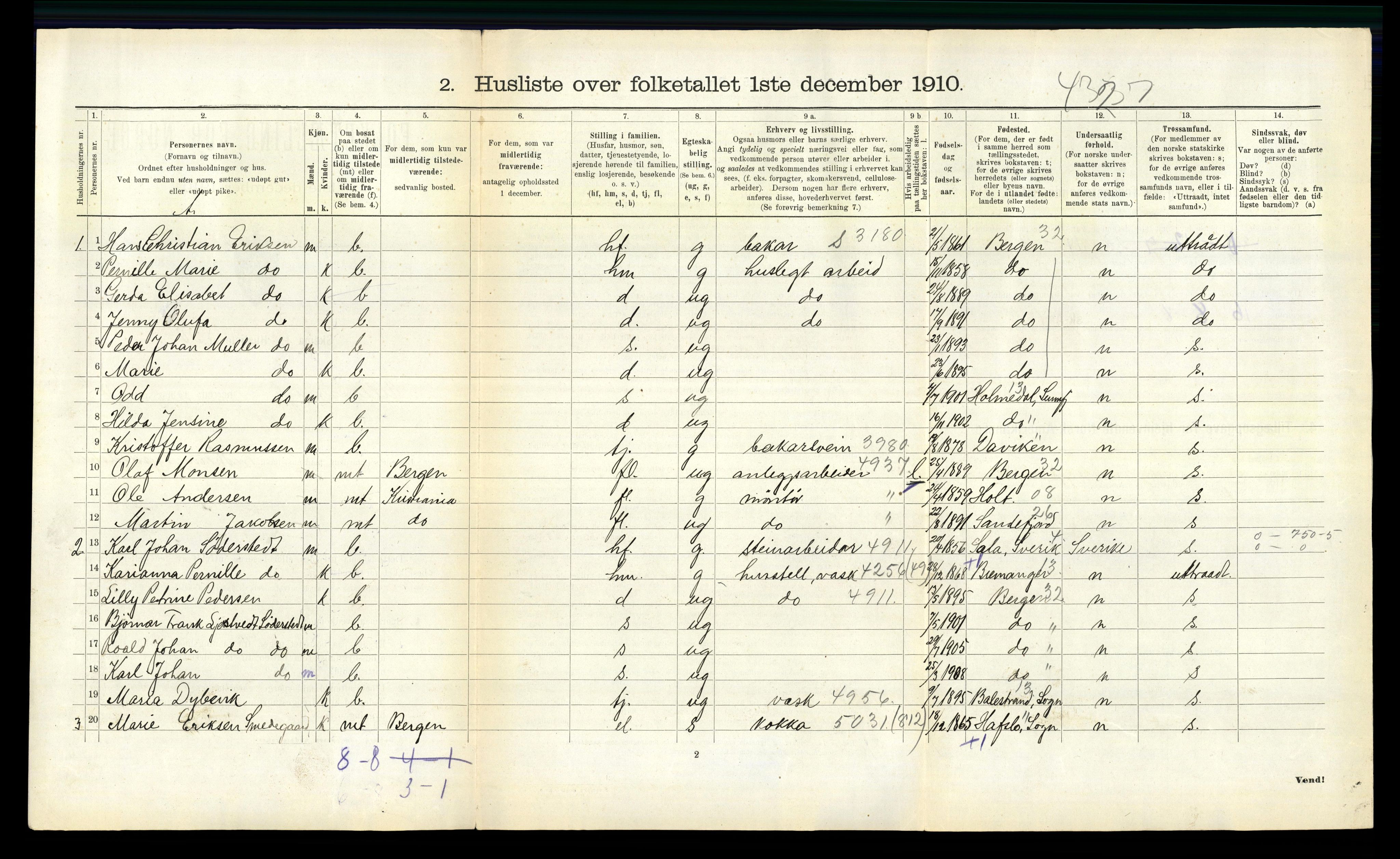 RA, Folketelling 1910 for 1230 Ullensvang herred, 1910, s. 956