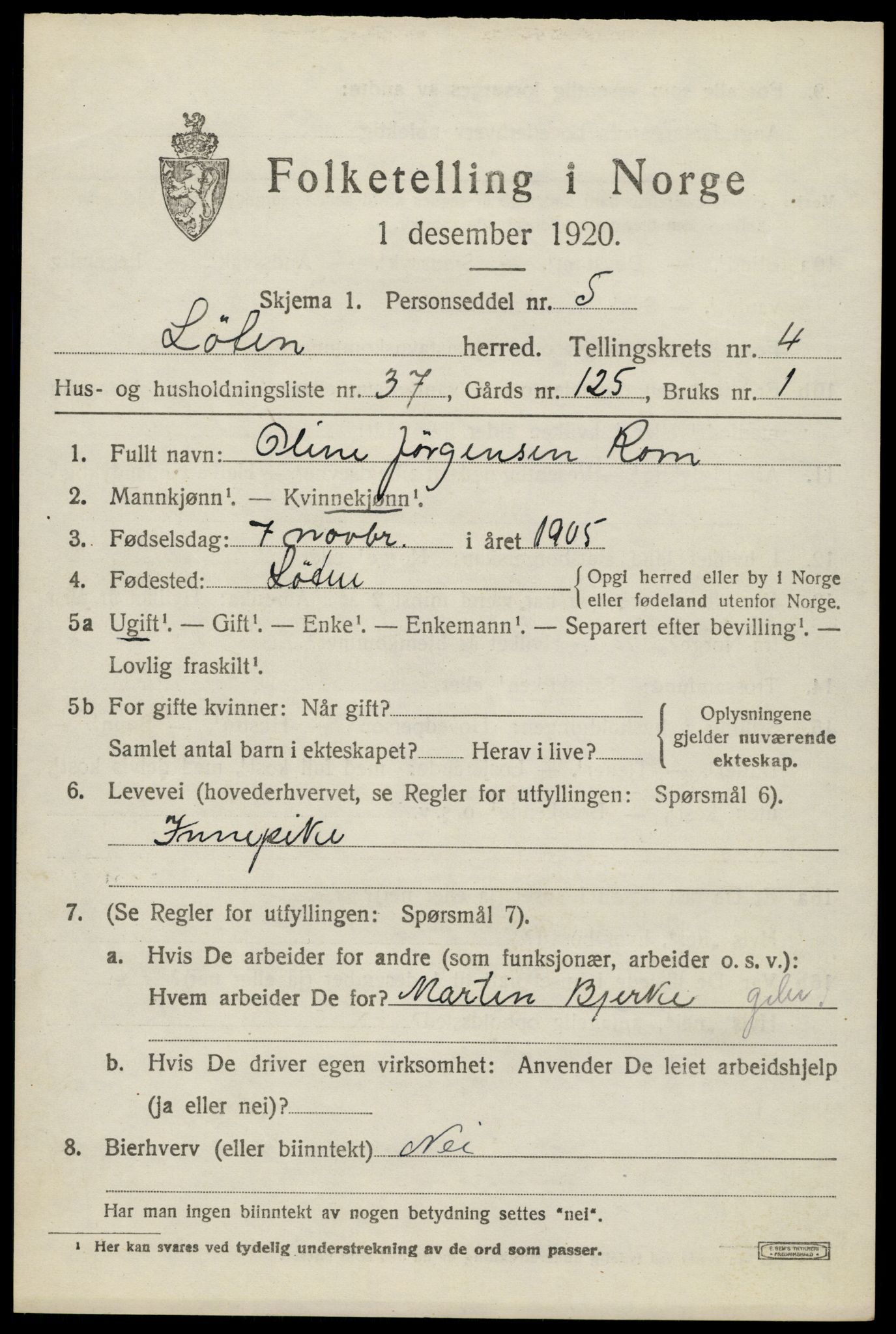 SAH, Folketelling 1920 for 0415 Løten herred, 1920, s. 8839