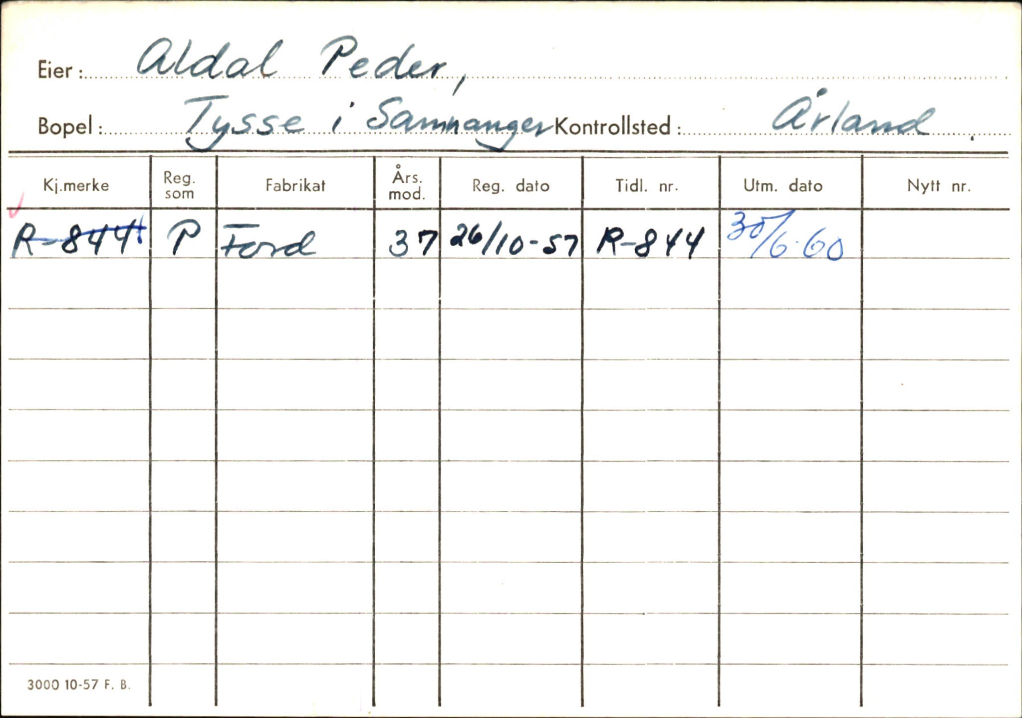 Statens vegvesen, Hordaland vegkontor, AV/SAB-A-5201/2/Ha/L0001: R-eierkort A, 1920-1971, s. 322