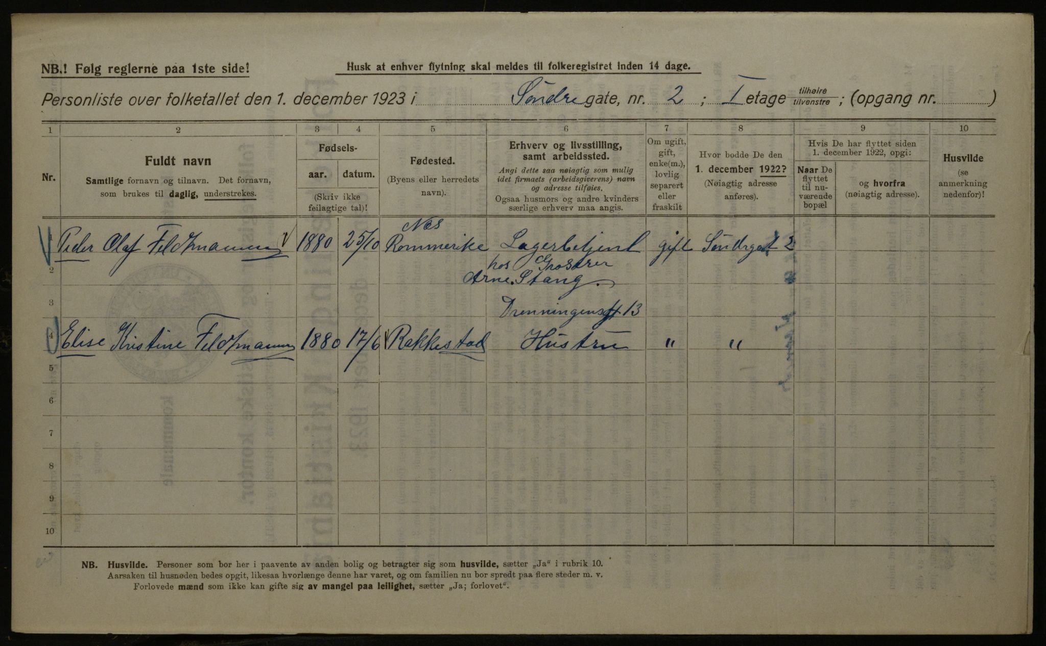 OBA, Kommunal folketelling 1.12.1923 for Kristiania, 1923, s. 117740