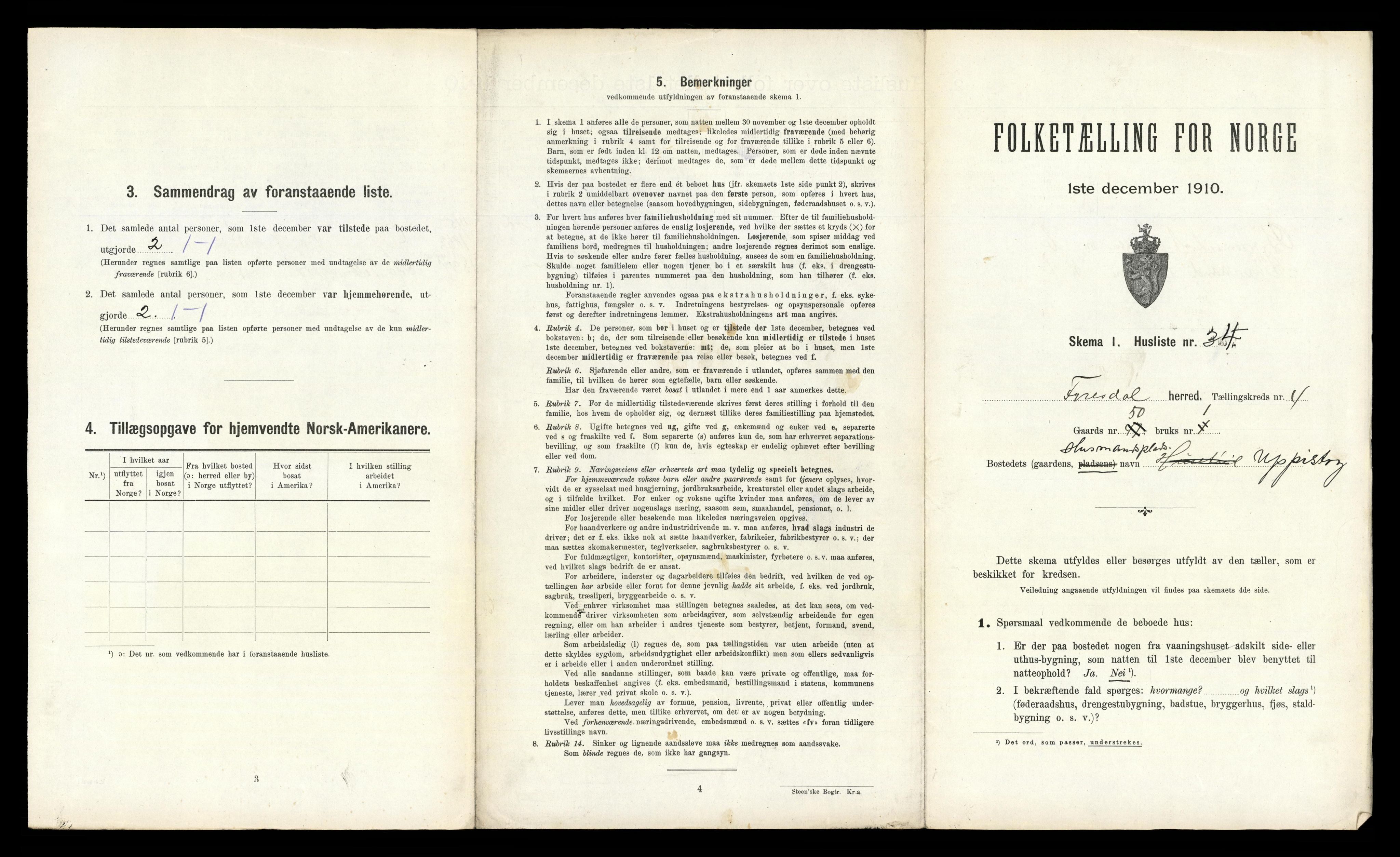 RA, Folketelling 1910 for 0831 Fyresdal herred, 1910, s. 303