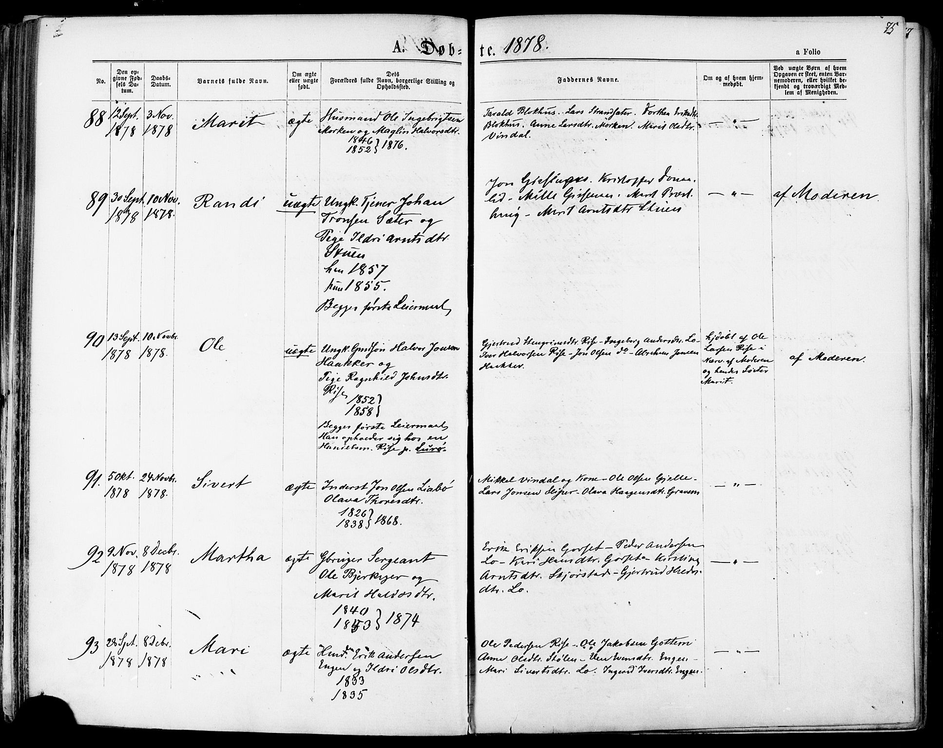 Ministerialprotokoller, klokkerbøker og fødselsregistre - Sør-Trøndelag, SAT/A-1456/678/L0900: Ministerialbok nr. 678A09, 1872-1881, s. 75