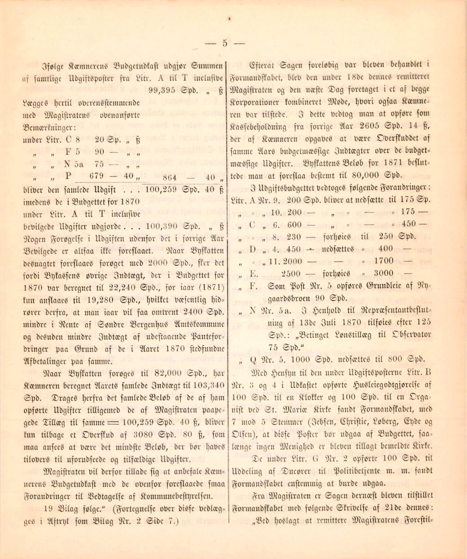 Bergen kommune. Formannskapet, BBA/A-0003/Ad/L0026: Bergens Kommuneforhandlinger, 1871