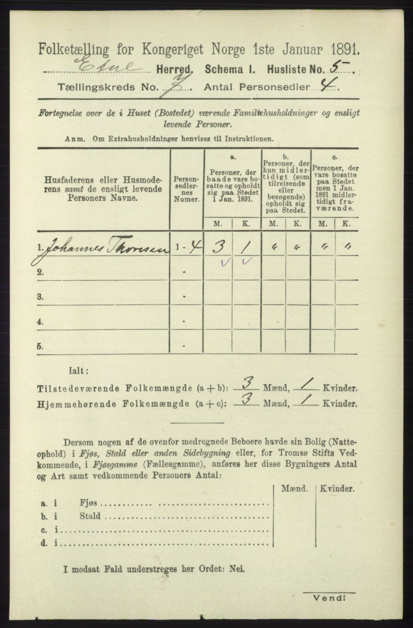 RA, Folketelling 1891 for 1211 Etne herred, 1891, s. 1364