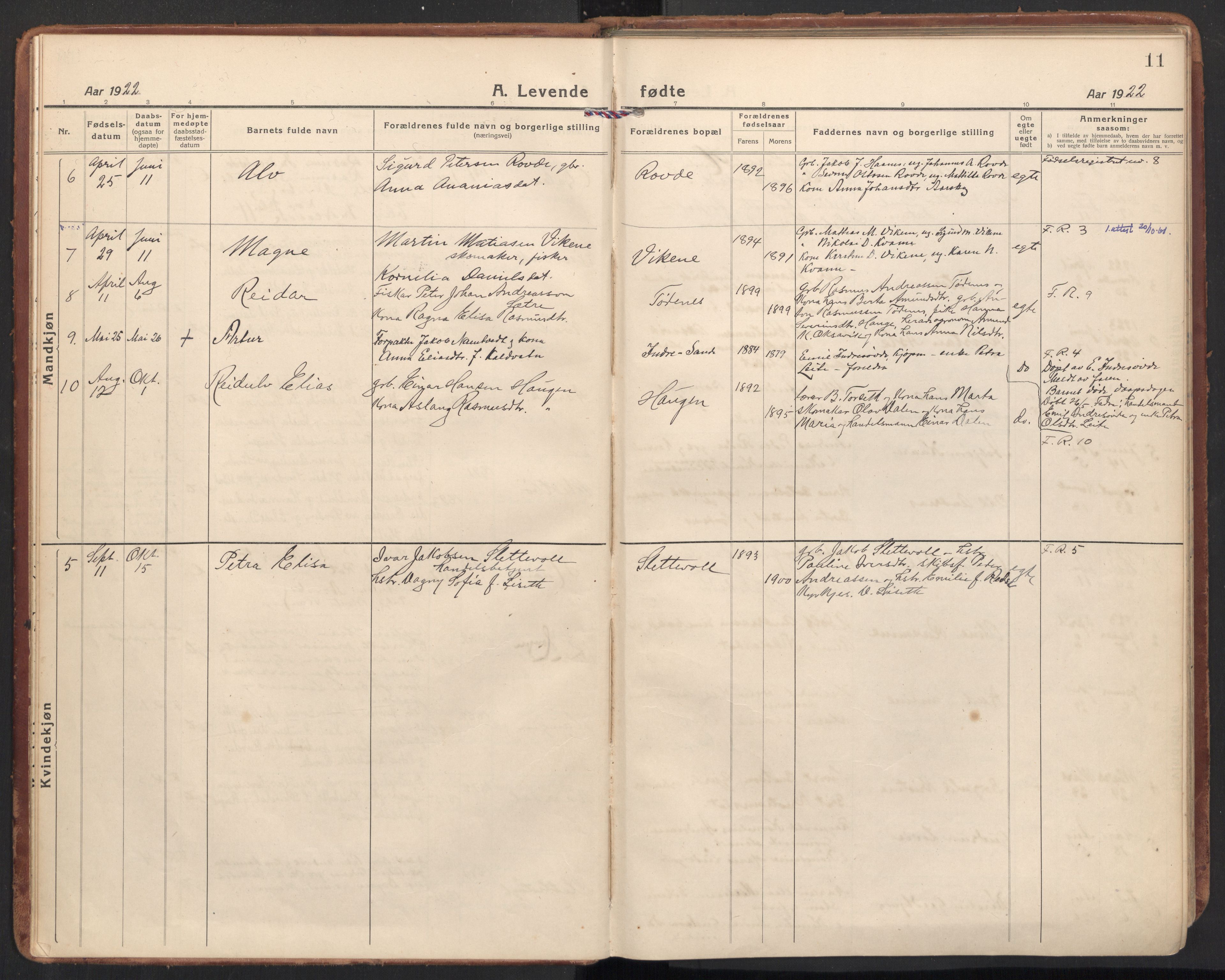 Ministerialprotokoller, klokkerbøker og fødselsregistre - Møre og Romsdal, SAT/A-1454/504/L0058: Ministerialbok nr. 504A05, 1920-1940, s. 11