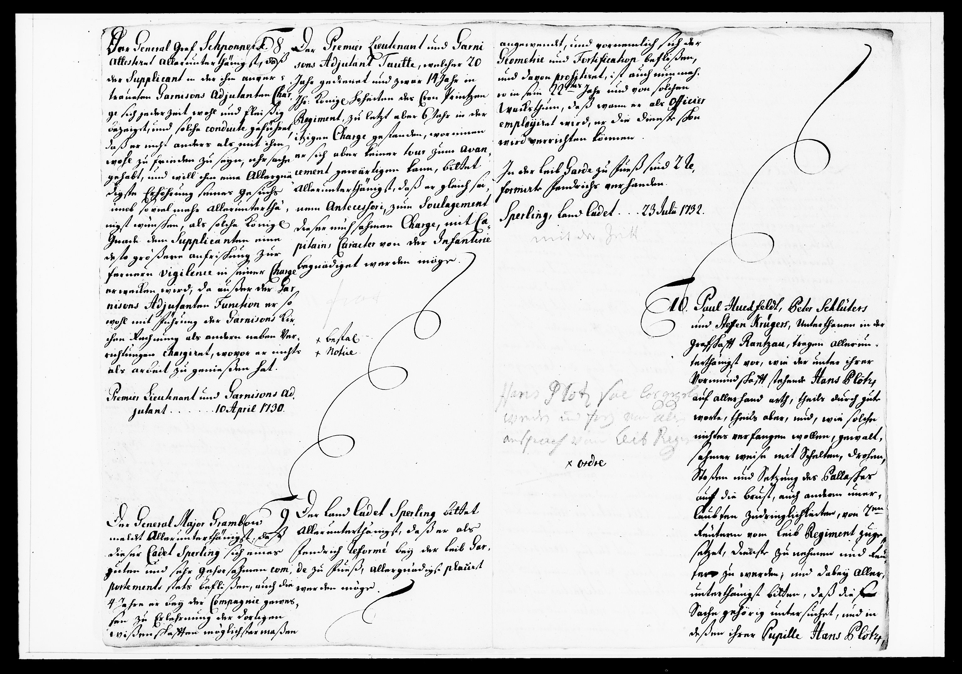 Krigskollegiet, Krigskancelliet, DRA/A-0006/-/1130-1137: Refererede sager, 1736, s. 9