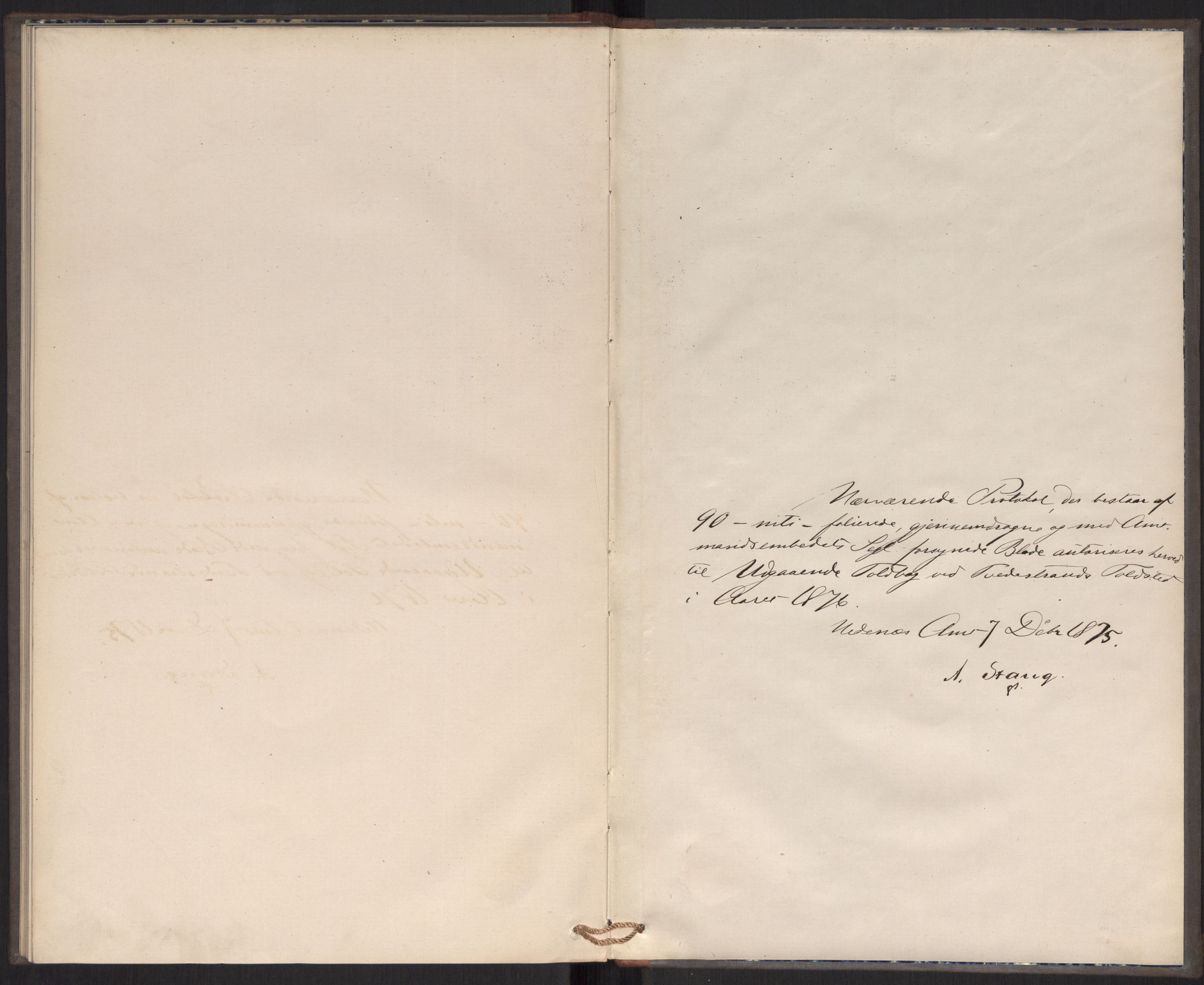 Revisjonsdepartementet, 2. revisjonskontor, AV/RA-S-1115/E/E039/L0276: Tvedestrand: Utgående tollbok, 1876