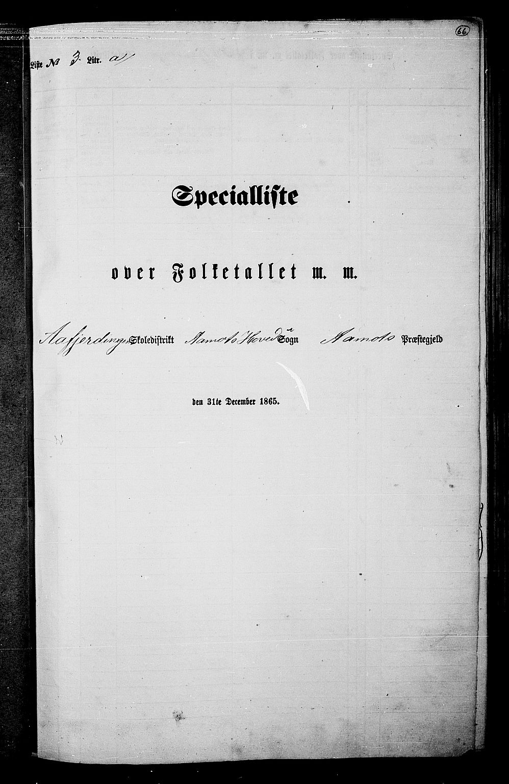 RA, Folketelling 1865 for 0429P Åmot prestegjeld, 1865, s. 61