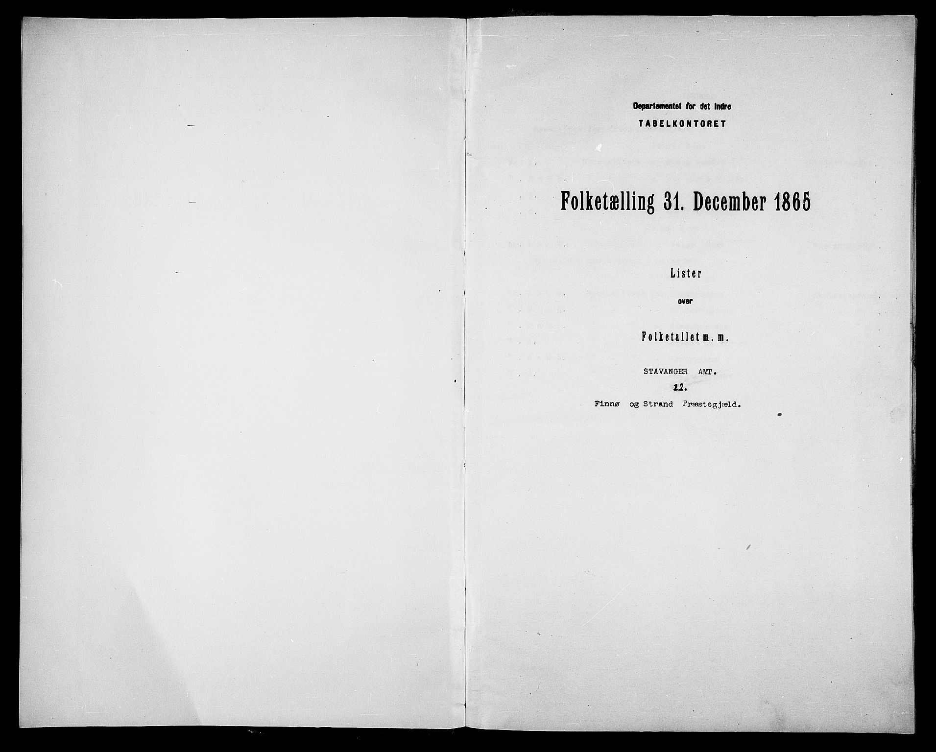 RA, Folketelling 1865 for 1141P Finnøy prestegjeld, 1865, s. 3