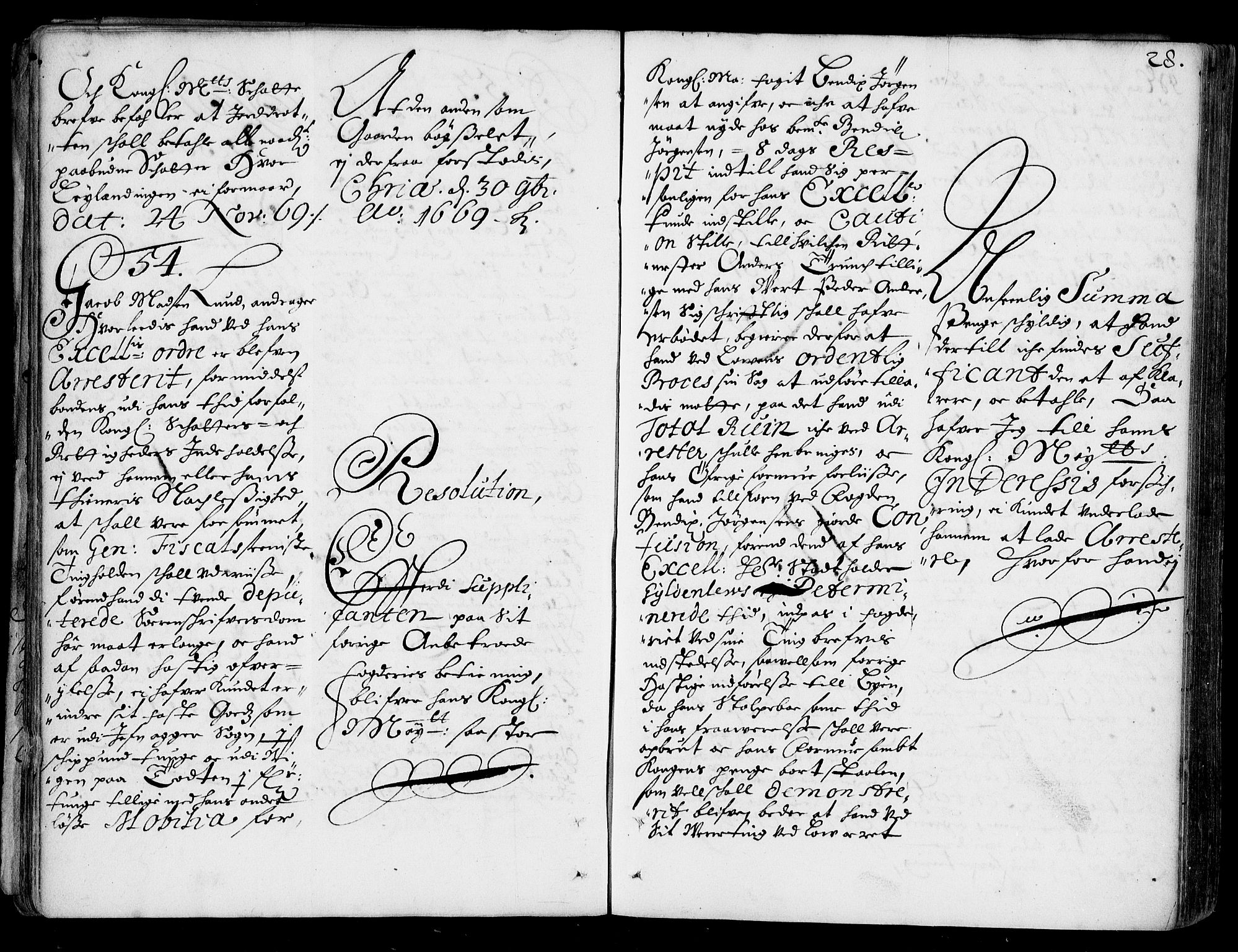 Stattholderembetet 1572-1771, AV/RA-EA-2870/Ad/L0002: Supplikasjons- og resolusjonsprotokoll, 1669-1671, s. 27b-28a