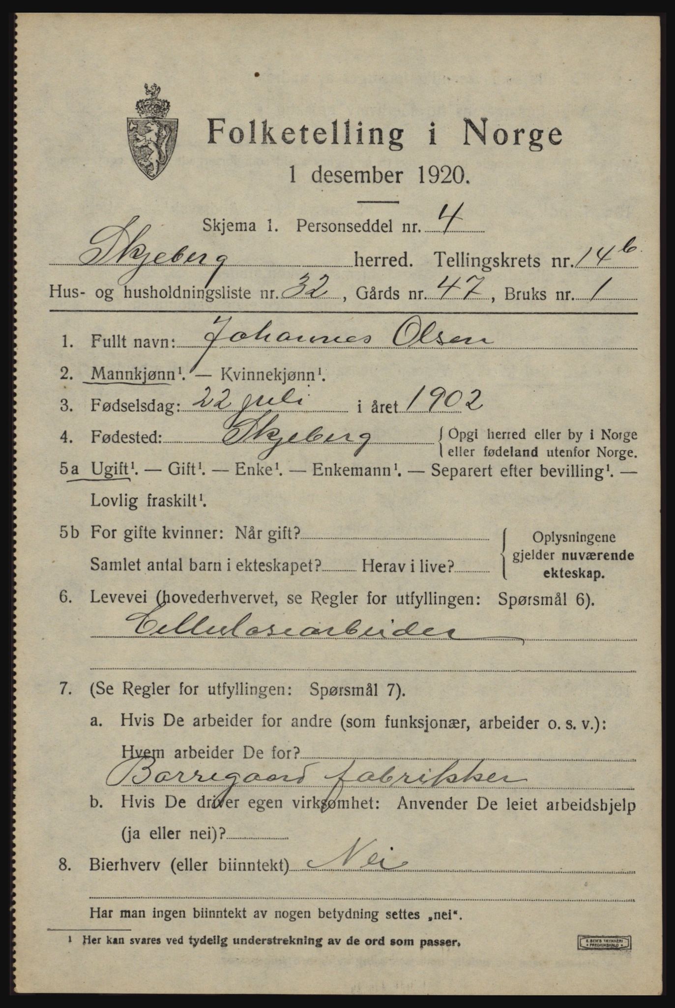 SAO, Folketelling 1920 for 0115 Skjeberg herred, 1920, s. 14631