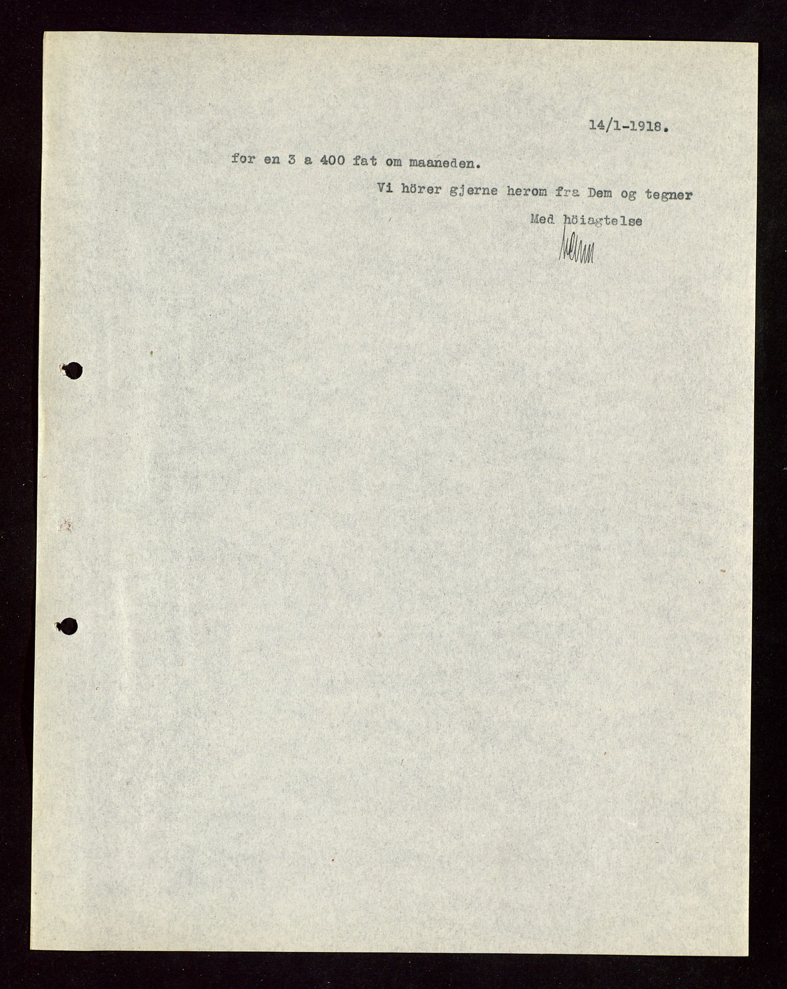 Pa 1521 - A/S Norske Shell, AV/SAST-A-101915/E/Ea/Eaa/L0004: Sjefskorrespondanse, 1918, s. 244