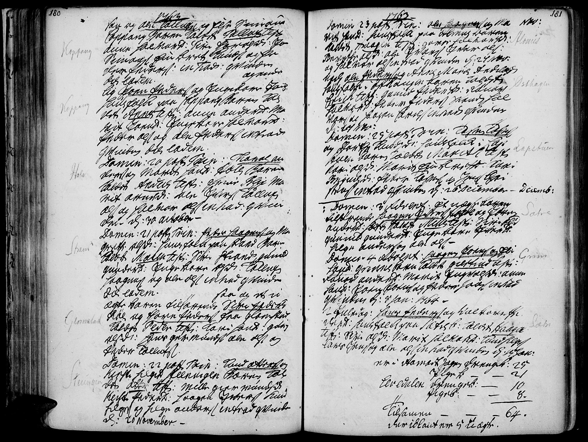 Åmot prestekontor, Hedmark, AV/SAH-PREST-056/H/Ha/Haa/L0002: Ministerialbok nr. 2, 1734-1779, s. 180-181