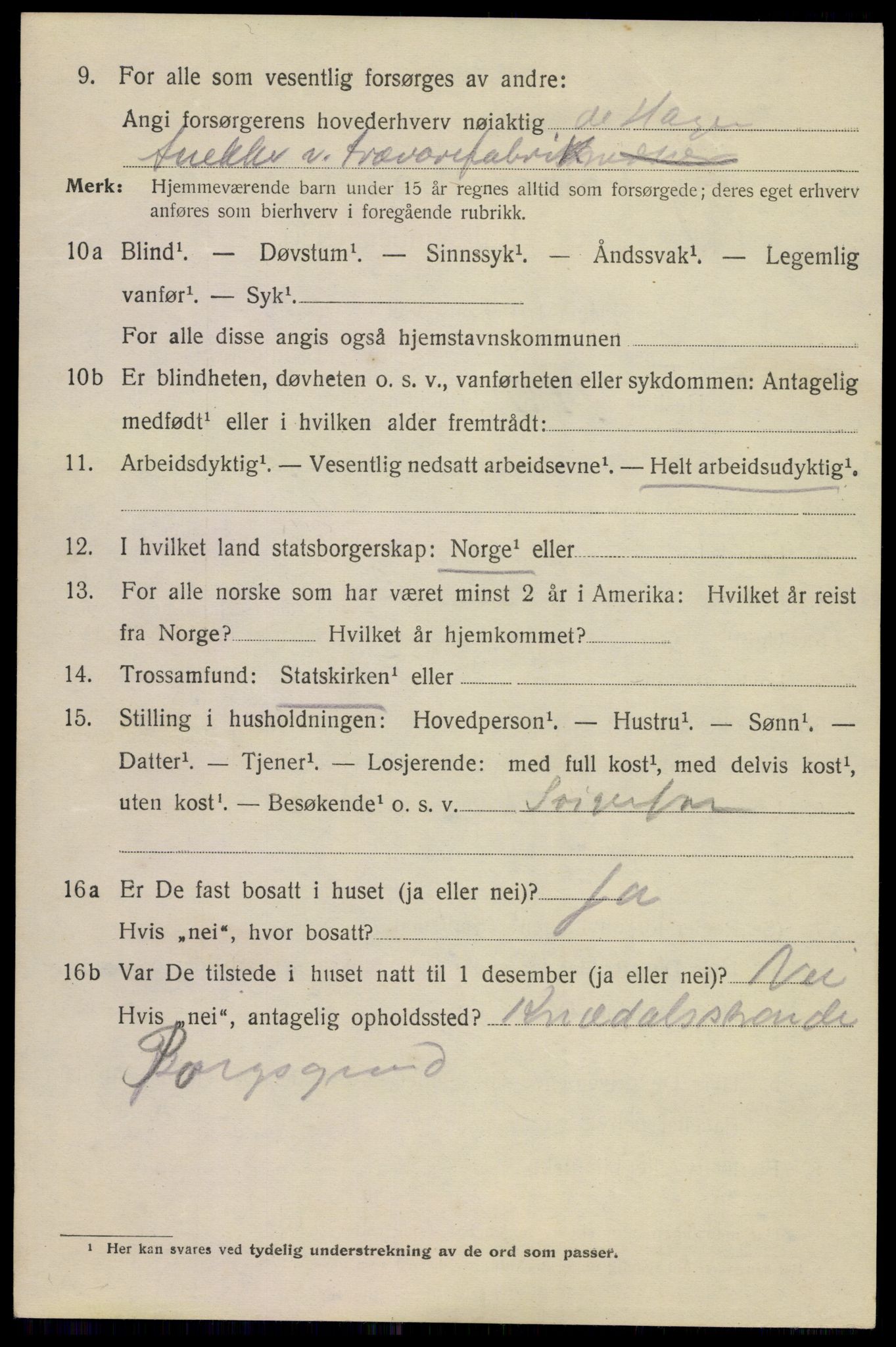 SAKO, Folketelling 1920 for 0801 Kragerø kjøpstad, 1920, s. 7216
