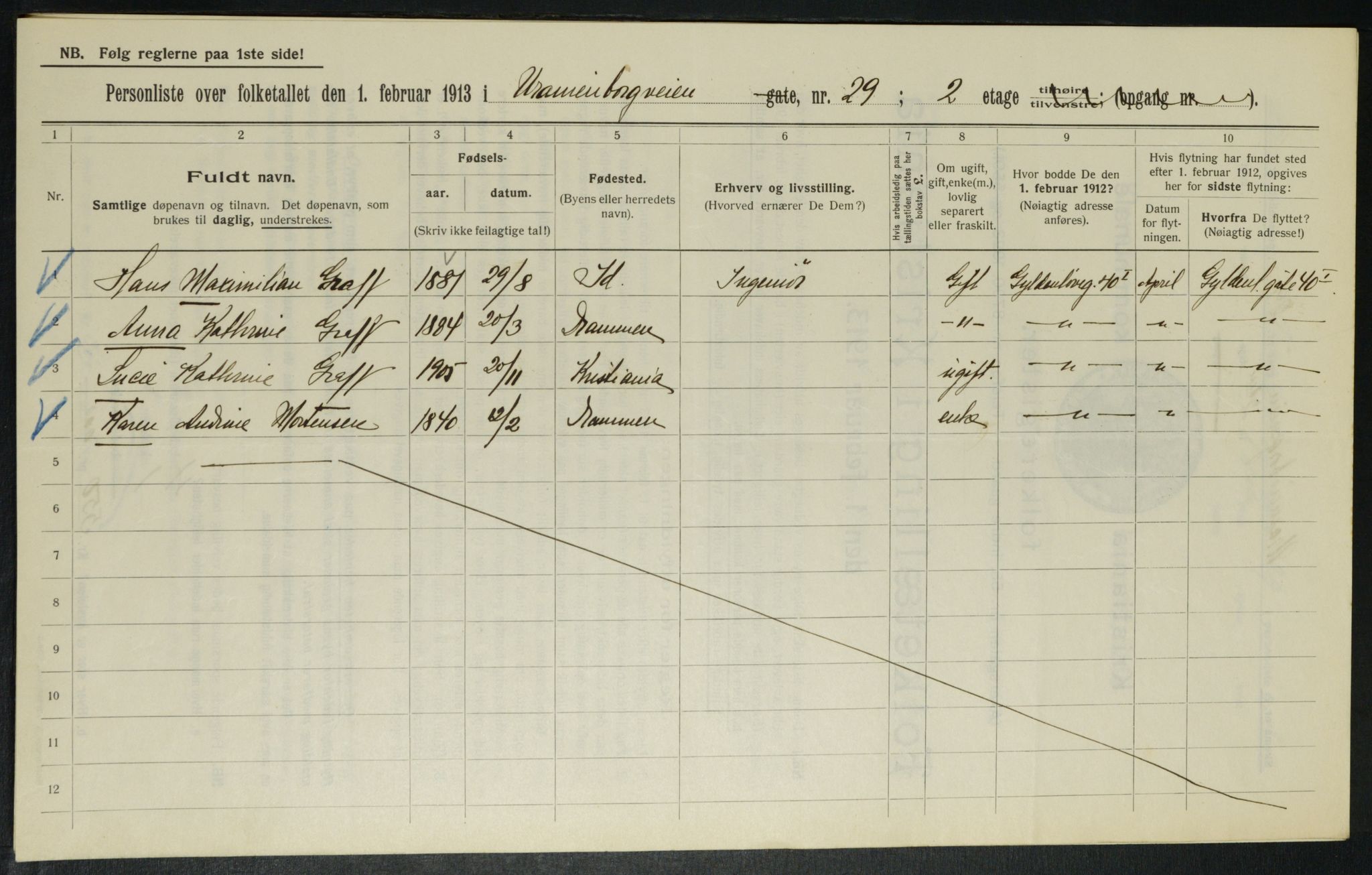 OBA, Kommunal folketelling 1.2.1913 for Kristiania, 1913, s. 120464