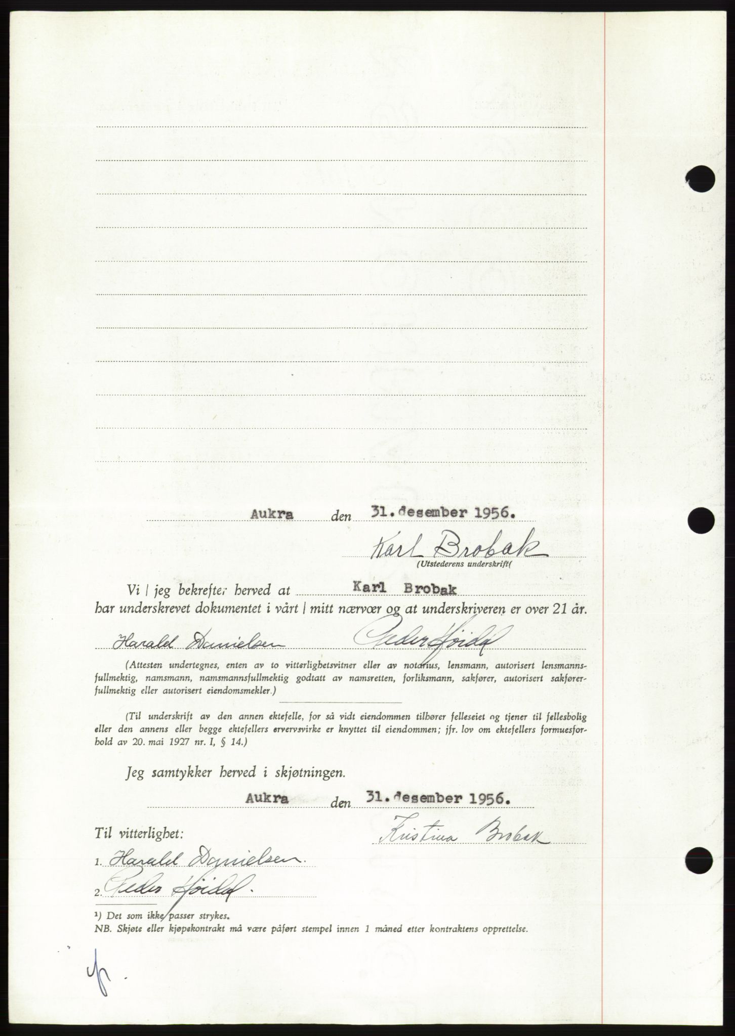 Søre Sunnmøre sorenskriveri, AV/SAT-A-4122/1/2/2C/L0105: Pantebok nr. 31A, 1956-1957, Dagboknr: 86/1957