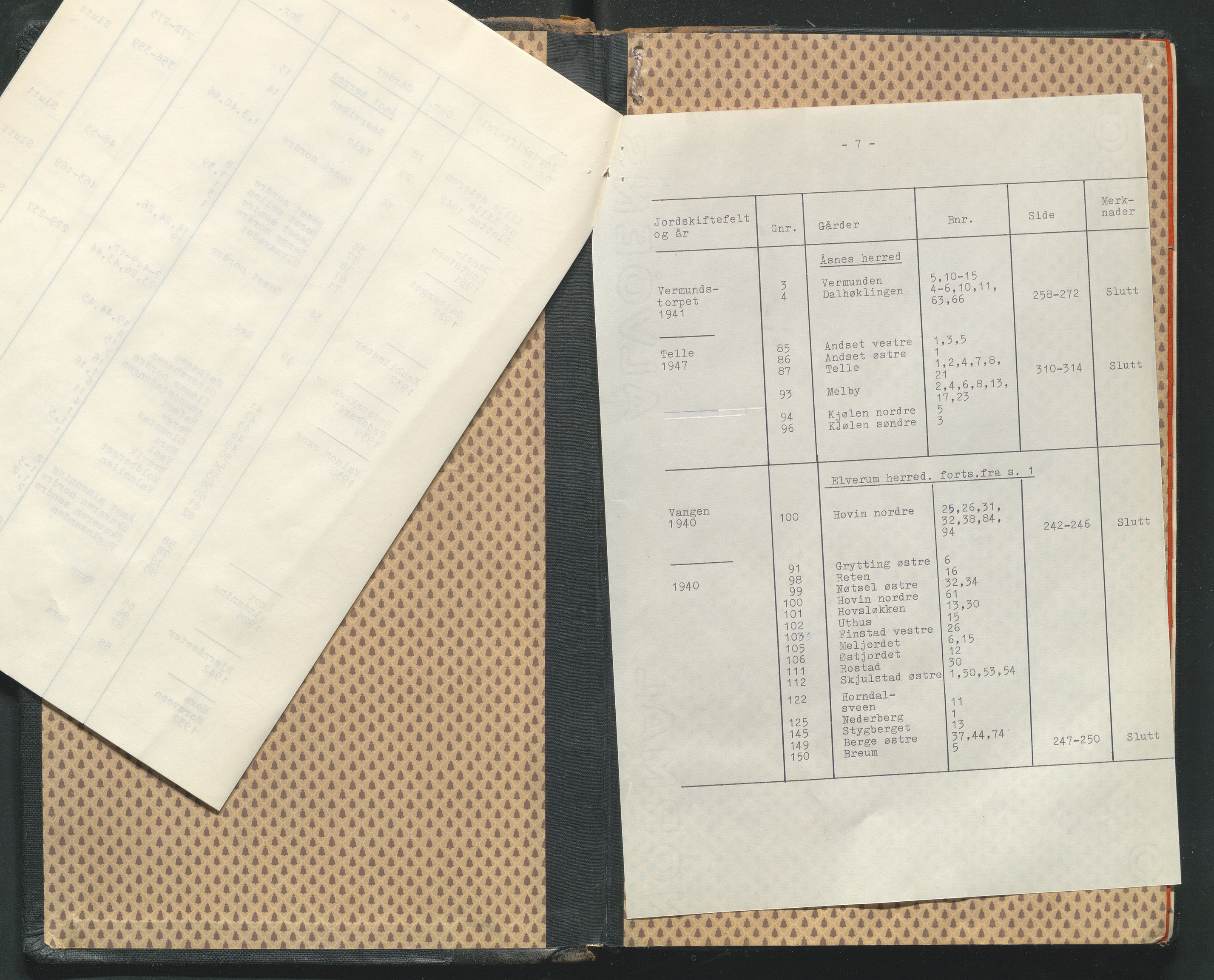 Hedmark og Østerdal jordskifterett, AV/SAH-JORDSKIFTEH-002/G/Ga/L0009/0002: Rettsbøker / Rettsbok, overutskiftninger - U, 1926-1951